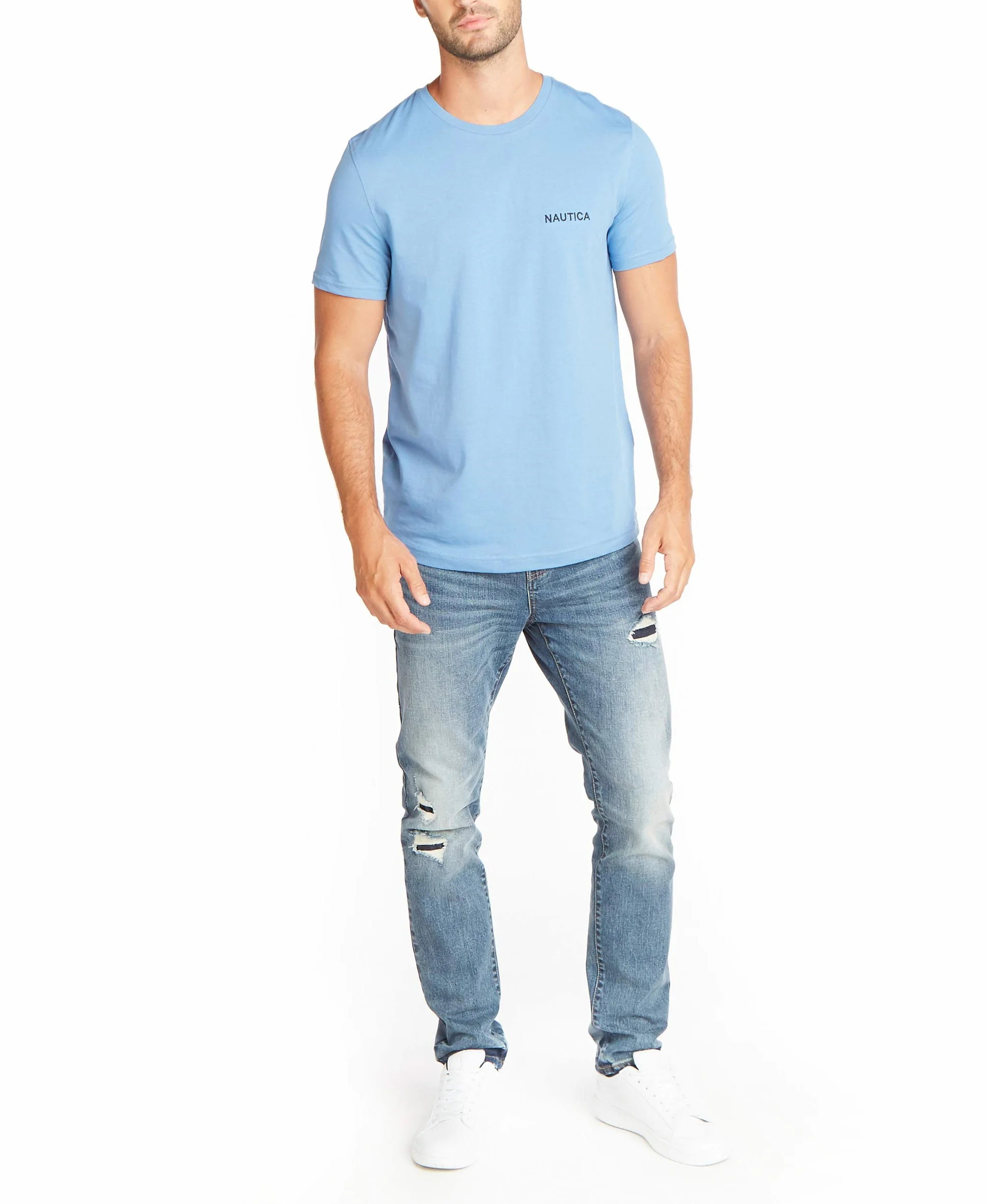 Nautica Koszulka Mężczyźni Short Sleeve Solid Crew Neck T-Shirt