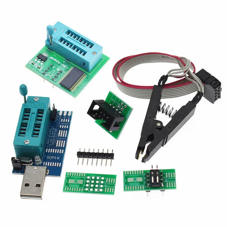 MX25L6405 W25Q64 USB programator CH341A do serii 24 25 z konwerterem 1,8 V i klipsem SOP8
