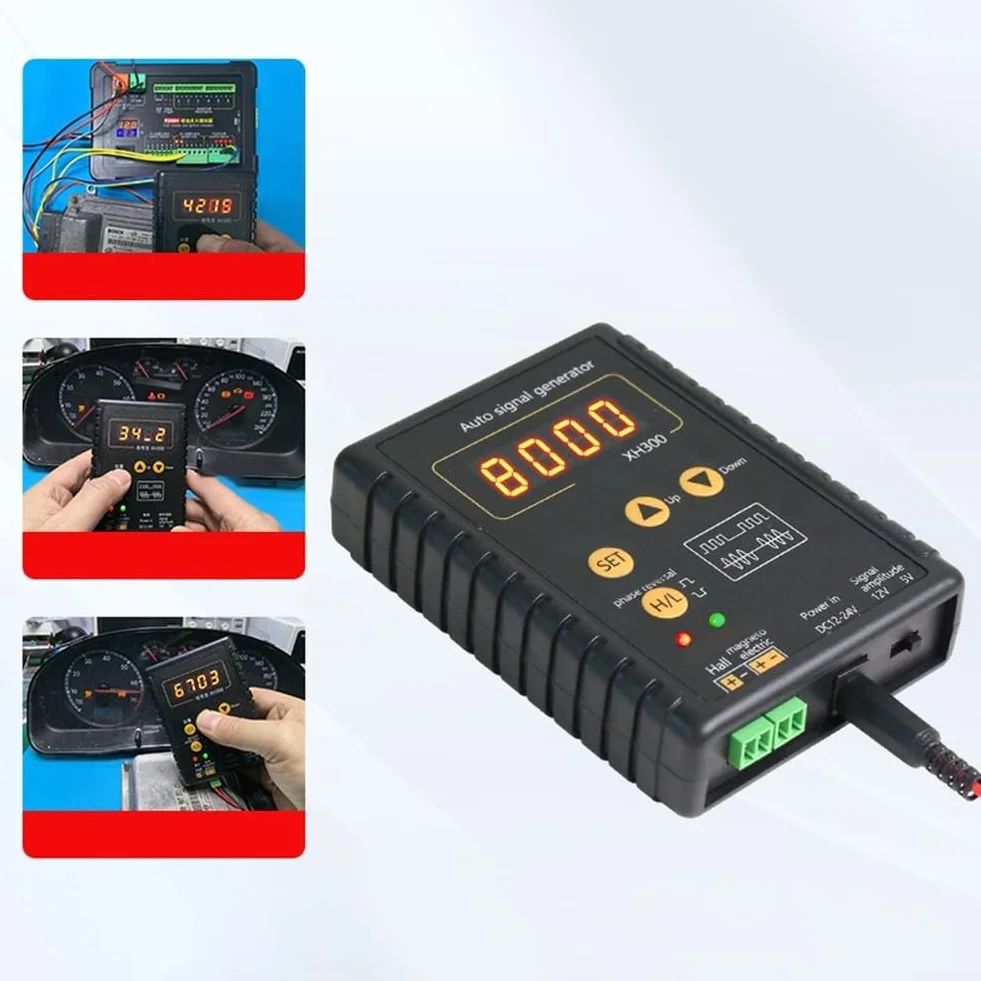 XH300 samochodowy generator sygnału, czujnik Halla, położenie wału korbowego, miernik prędkości wałka rozrządu, narzędzie do symulacji magnetycznej ABS, 12-24 V