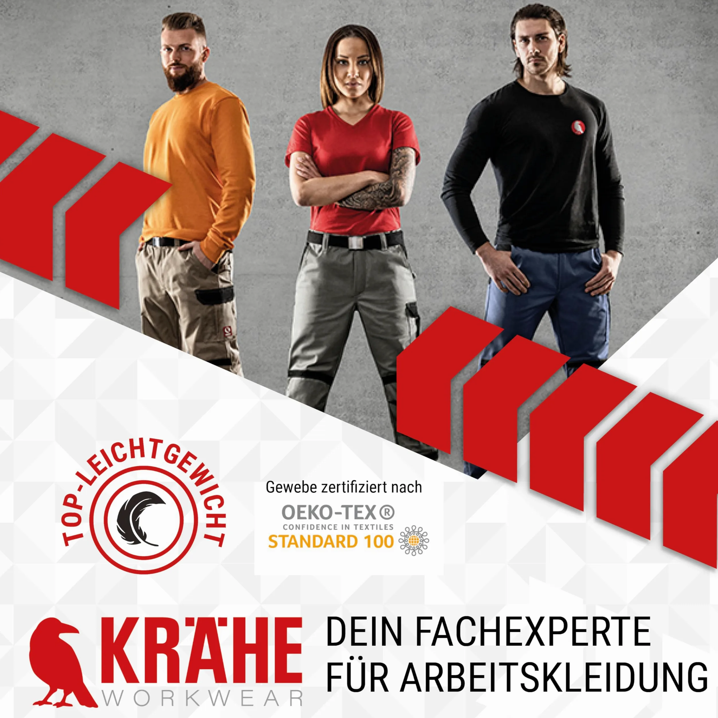 KRÄHE WORKWEAR Profession Pro S T R E T C H spodnie robocze, bardzo lekkie, o wysokiej wytrzymałości i wyjątkowej elastyczności
