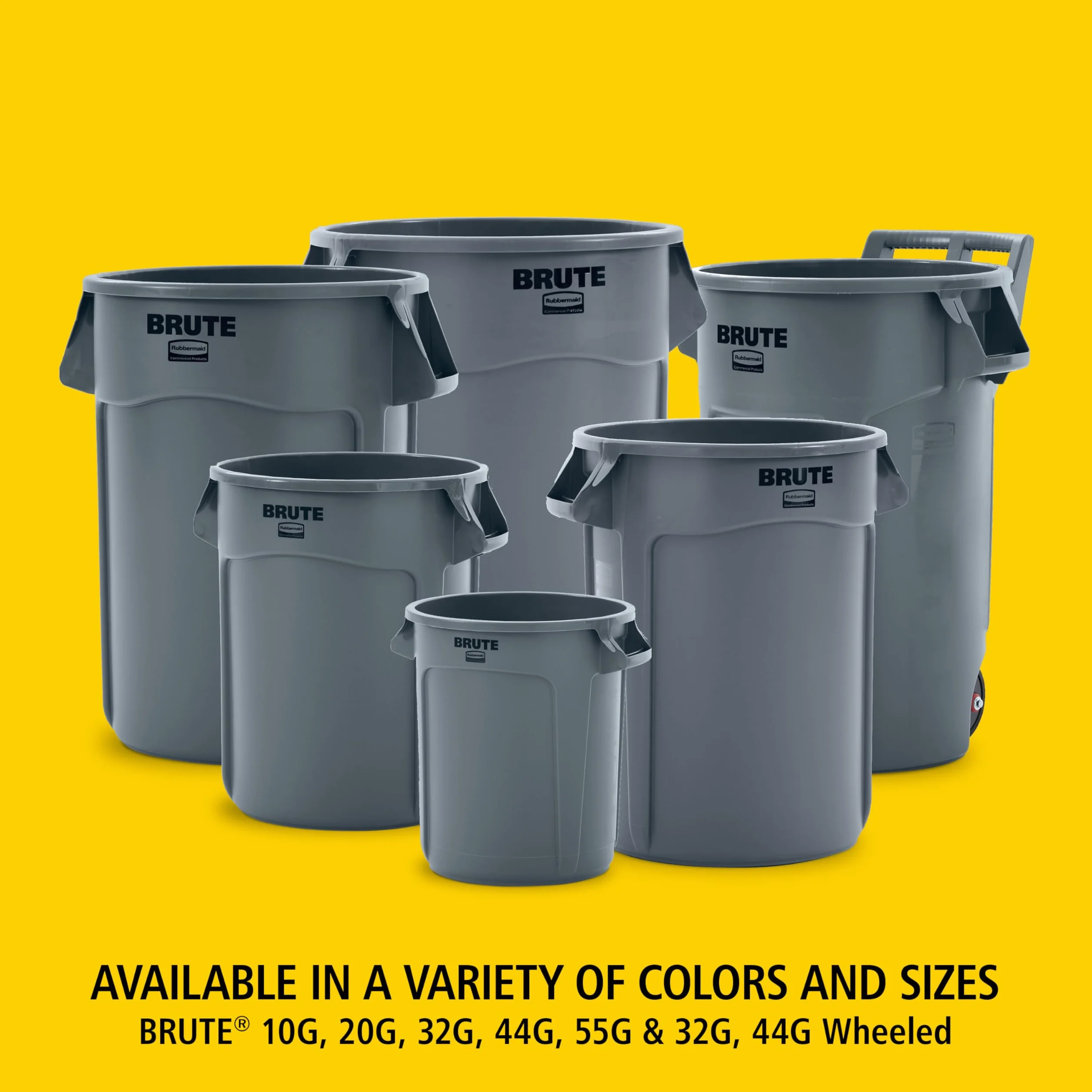 Rubbermaid Commercial Products Brute Round Container 208.2 L - Grey