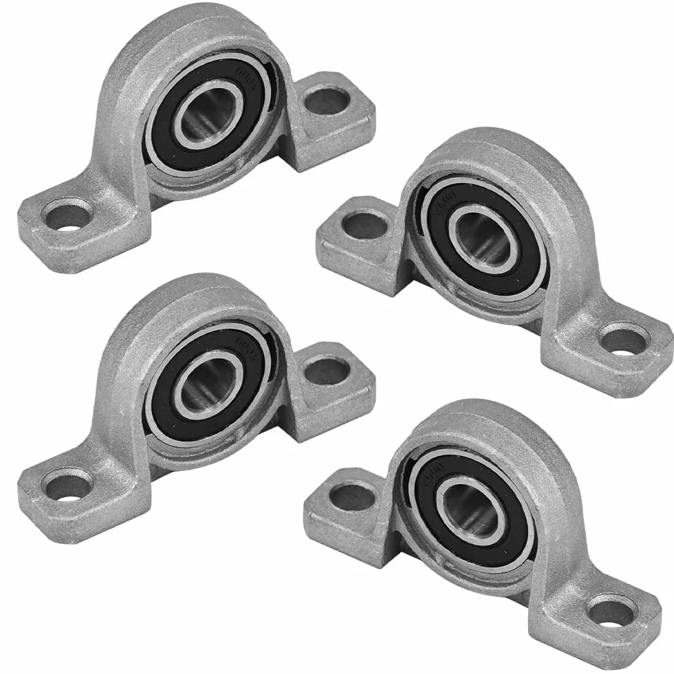 4 sztuki KP000, łożysko kołnierzowe 10 mm, samonastawne, rombowe, poziome stop cynku, łożysko kulkowe do drukarki 3D, średnica wewnętrzna 10 mm