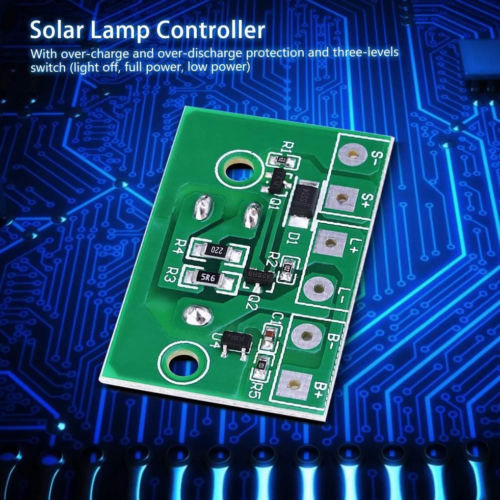 Kontroler lamp solarnych, moduł ładowania energią słoneczną 3,7 V MPPT płytka sterująca z włącznikiem moduł Power Bank do paneli słonecznych, na zewnątrz i trawnik