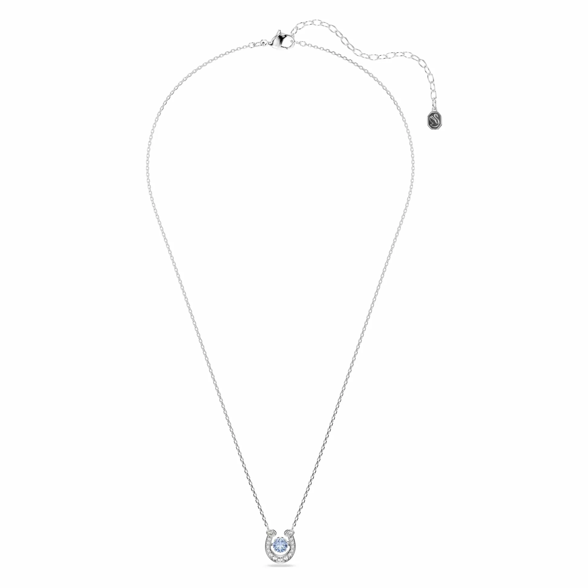 Swarovski Symbolica Kolekcja, Szlif okrągły, Pavé, Podkowa, Niebieski, Powlekany rodem