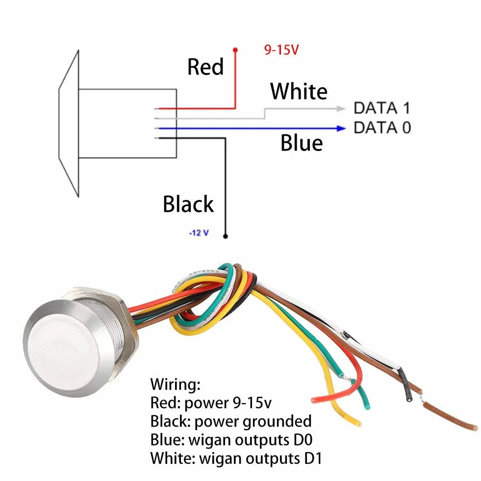 Sutinna Czytnik RFID, mini kontroler RFID Zintegrowany wodoodporny czytnik kontroli dostępu Wiegand26/34 interfejs dla 125 Khz (karta ID EM)/13,56 MHz (HID IC Card) (ID)
