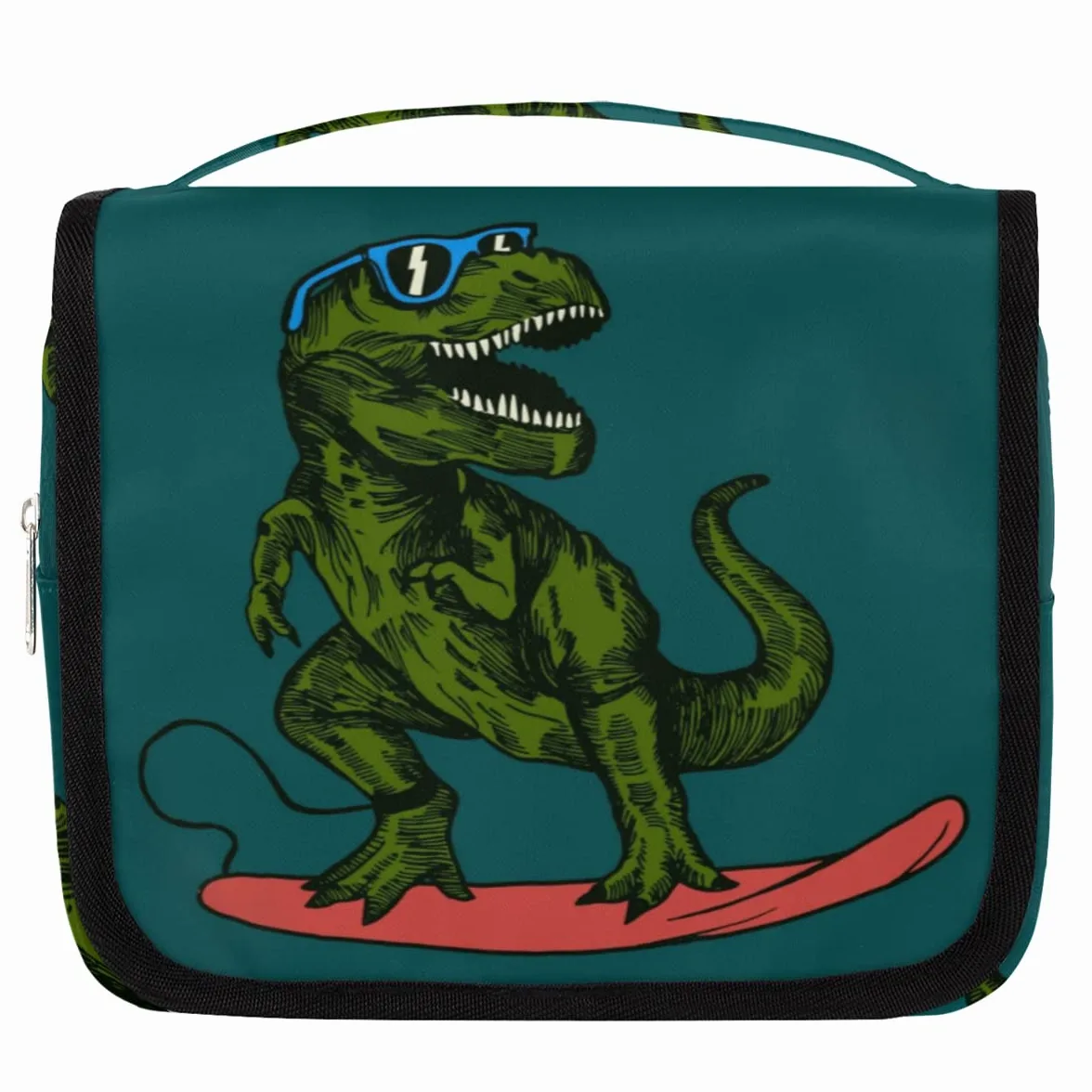 Dinozaury Podróżna Kosmetyczka Śliczne Zwierzę Mycie Torba Unisex Wiszące przybory toaletowe Kosmetyczka Organizer do makijażu, wielobarwny, Jeden rozmiar