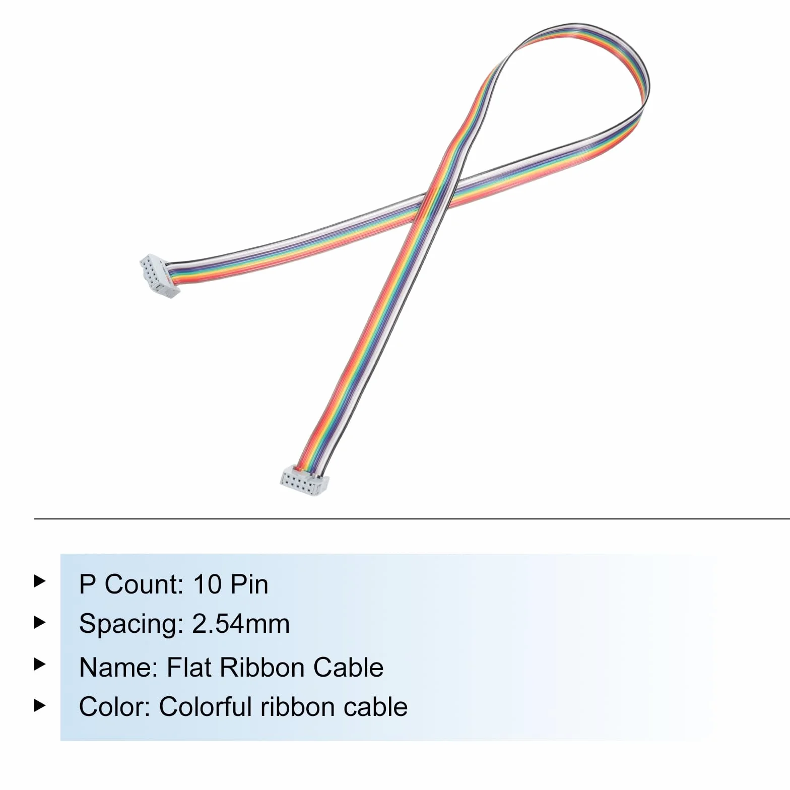 QUARKZMAN IDC tęczowy kabel płaski 2,54 mm Pitch 10 Pin kabel przyłączeniowy FC podwójna żeńska szara wtyczka do eksperymentu DIY 1 m długość 1 sztuka