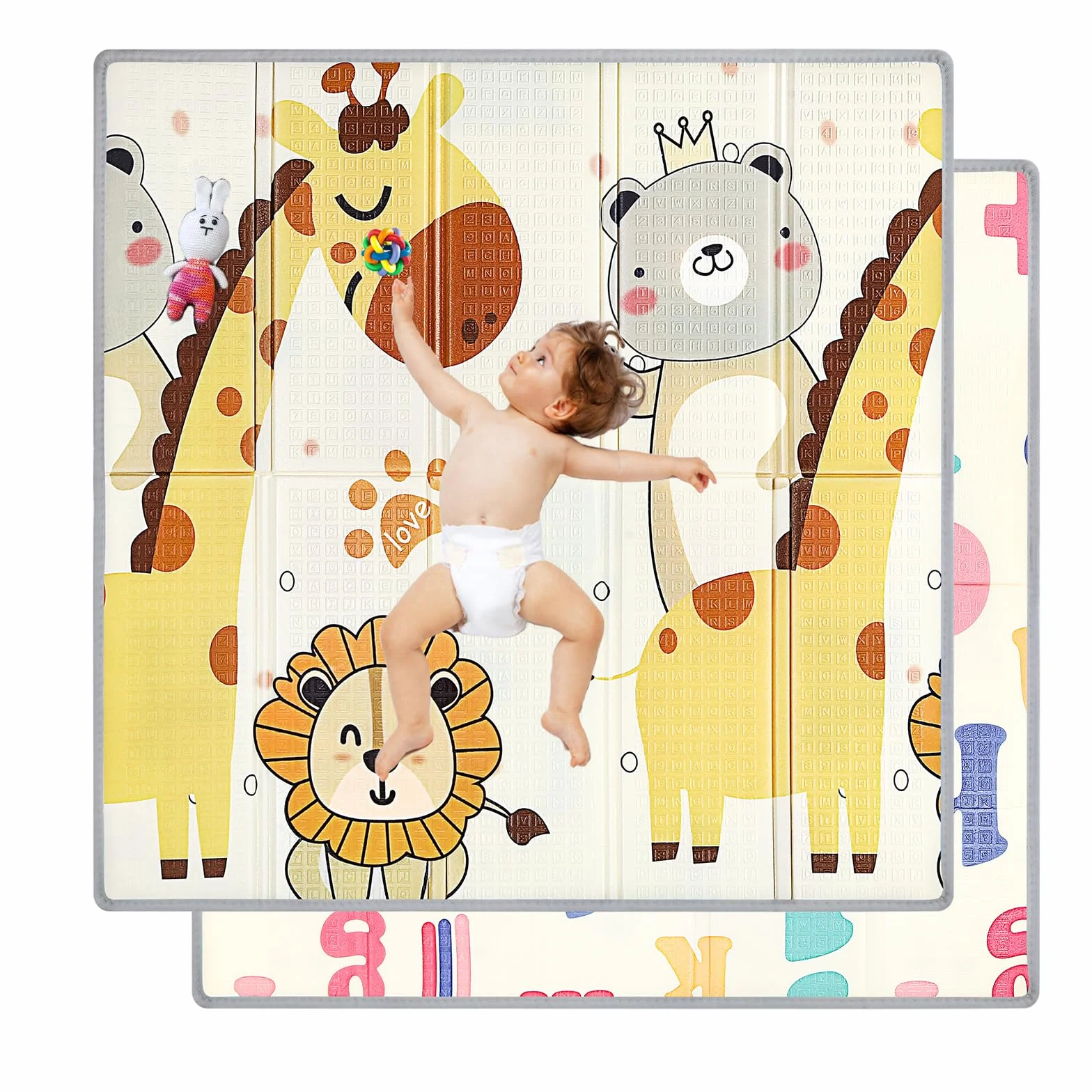 Plac zabaw dla dzieci 160x180cm z dywanikiem dziecięcym, XXL Drewniany kojec dla dzieci, duży składany plac zabaw dla dzieci z bocznymi drzwiami bezpieczeństwa, wymienny i rozszerzalny kojec do