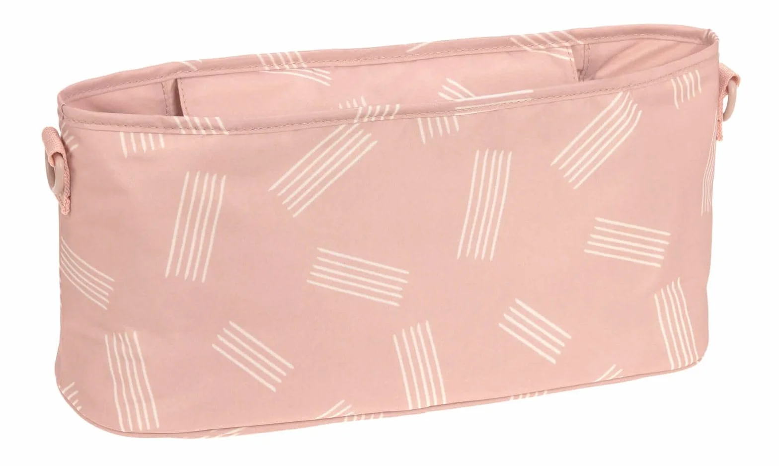 LÄSSIG Organizer do wózka dziecięcego Buggy Organizer torba do wózka dziecięcego wraz z mocowaniem do wózka dziecięcego/Casual Buggy Organizer Soft Stripes różowy