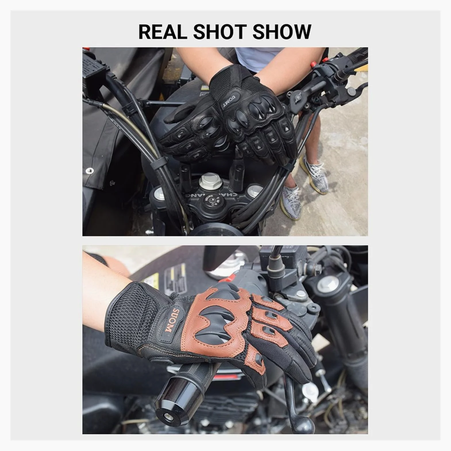 PUCIO Rękawiczki rowerowe pełne palce, skóra dotykowa, rękawice motocyklowe, rękawice jeździeckie męskie, damskie