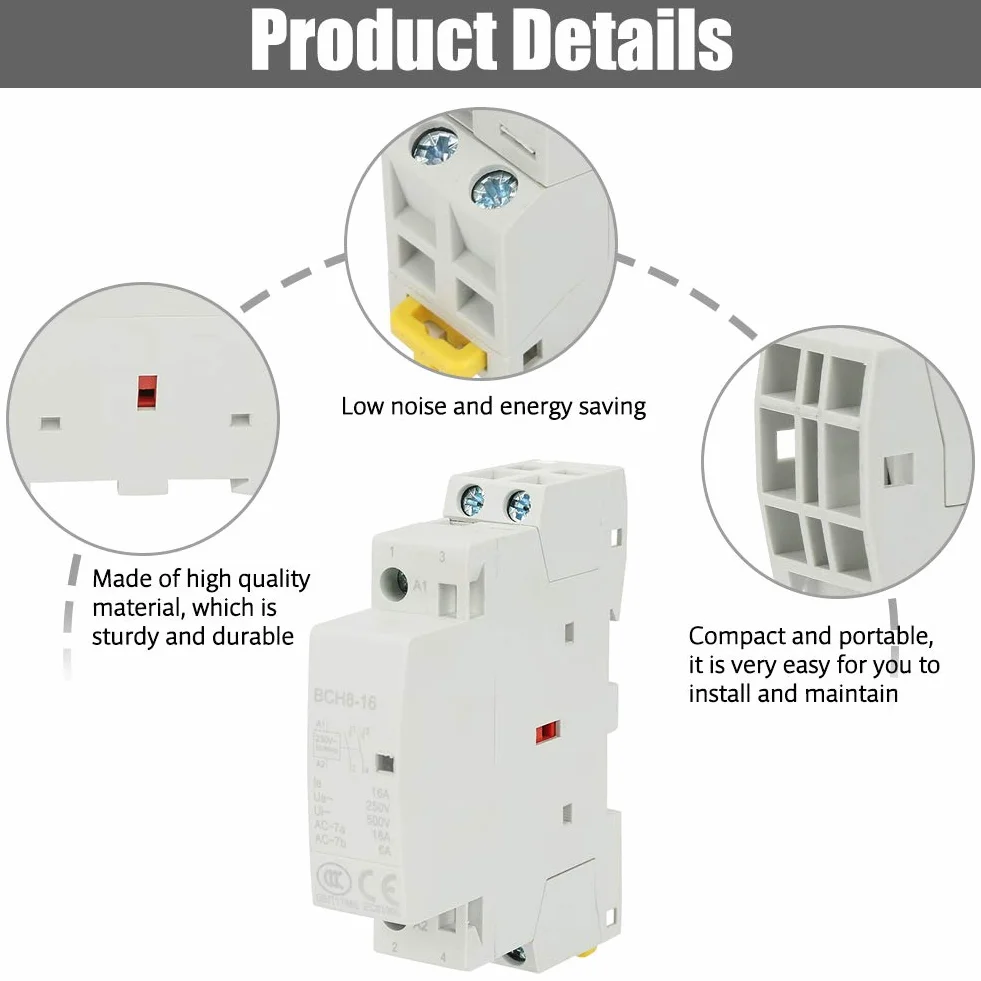 2P 16A 220V/230V 50/60HZ stycznik AC do użytku domowego 1NO 1NC