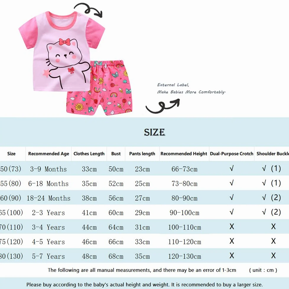 6-częściowy/3 zestawy dla chłopców z krótkim rękawem T-shirt i szorty zestaw miękki, 100% bawełna, oddychający wzór kreskówkowy z guzikami na ramiona, rozm. 73-130 0-7 lat