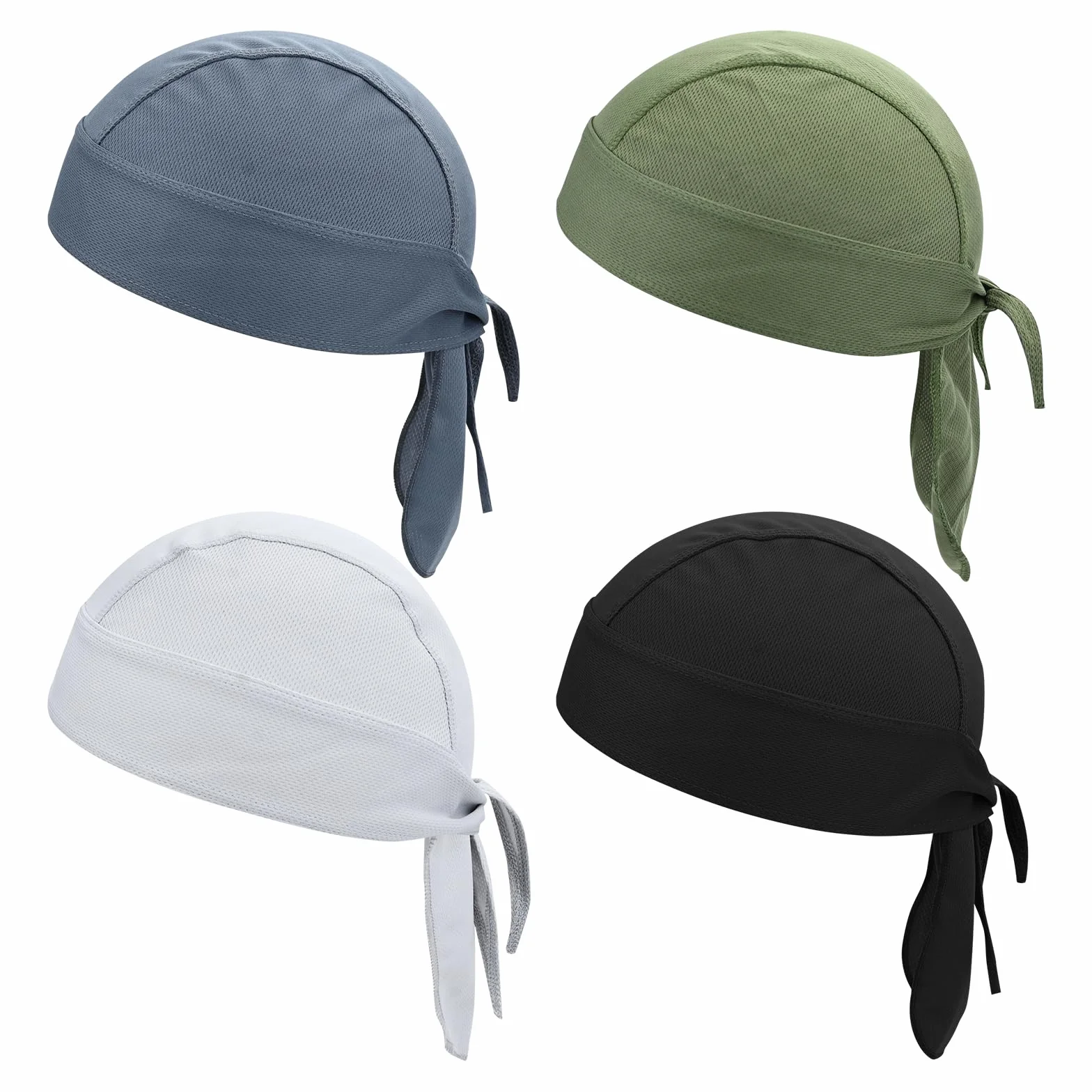 Bekecidi 4-pak bandana dla mężczyzn, sportowa oddychająca czapka rowerowa, ochrona przed słońcem, opaska na głowę, bandana, do wspinaczki na świeżym powietrzu, biegania, wędrówek, wielobarwny, 1