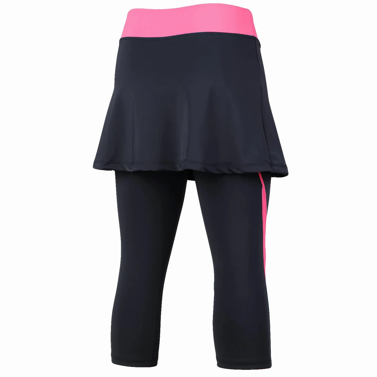 ANIVIVO Legginsy ze spódnicą dla kobiet, legginsy ze spodenkami i damskie ubrania tenisowe, Różowy Apart, XL