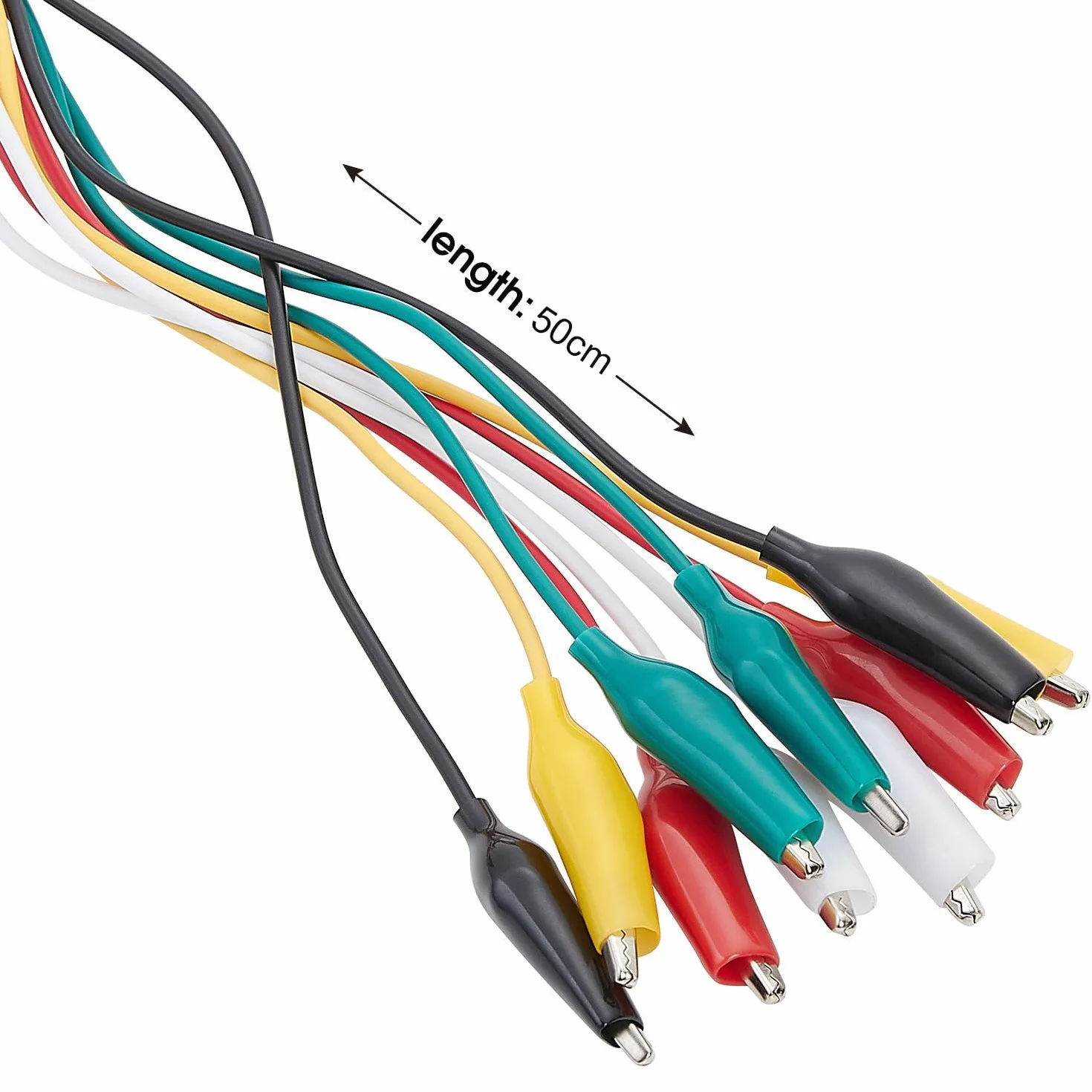 Gebildet 30 sztuk Lutować Przewody Testowe z Klipsami Sligatora Xestaw izolowany Kabel Testowy klipsy z Podwójnym Zakończeniem (50 cm)