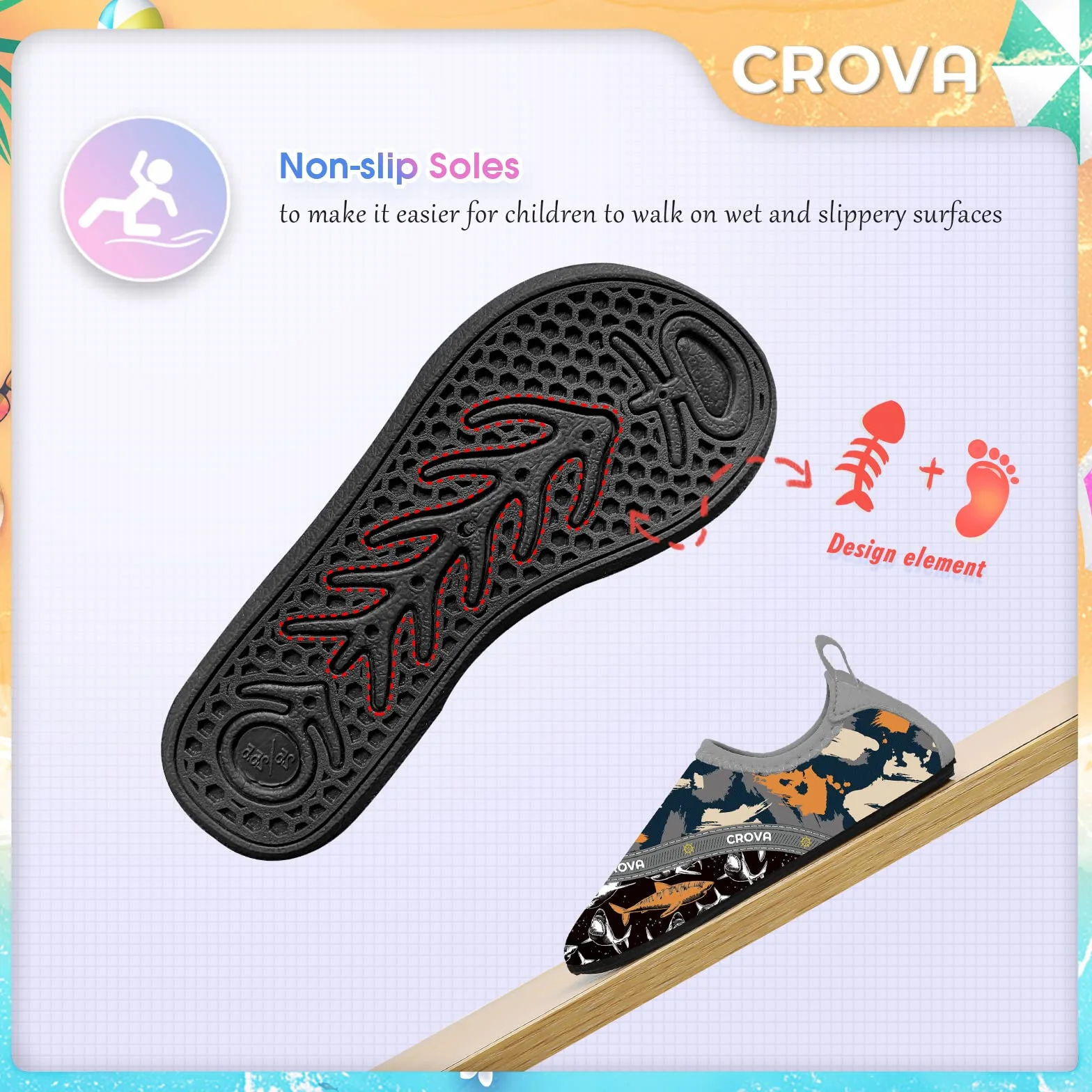 CROVA buty do wody dla dzieci antypoślizgowe szybkoschnące