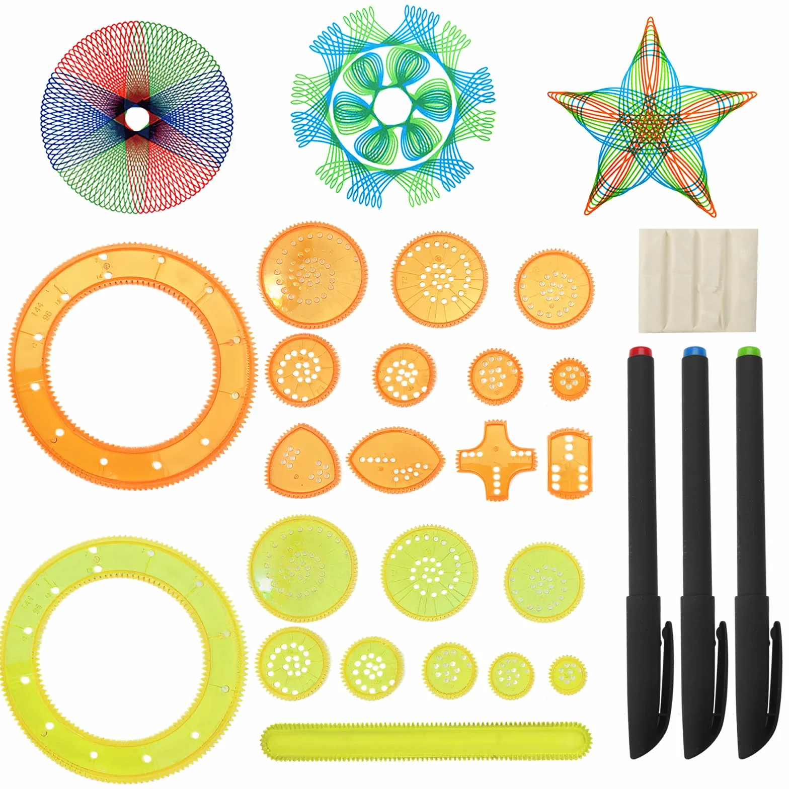 ZMDMAH Spiral Designer, 28 sztuk wielofunkcyjny zestaw spirograficzny, zestaw do rysowania spiralnego, zestaw do rysowania mandal dla dzieci, spirograficzny dziecięcy od 8 lat, szablony do rysowania