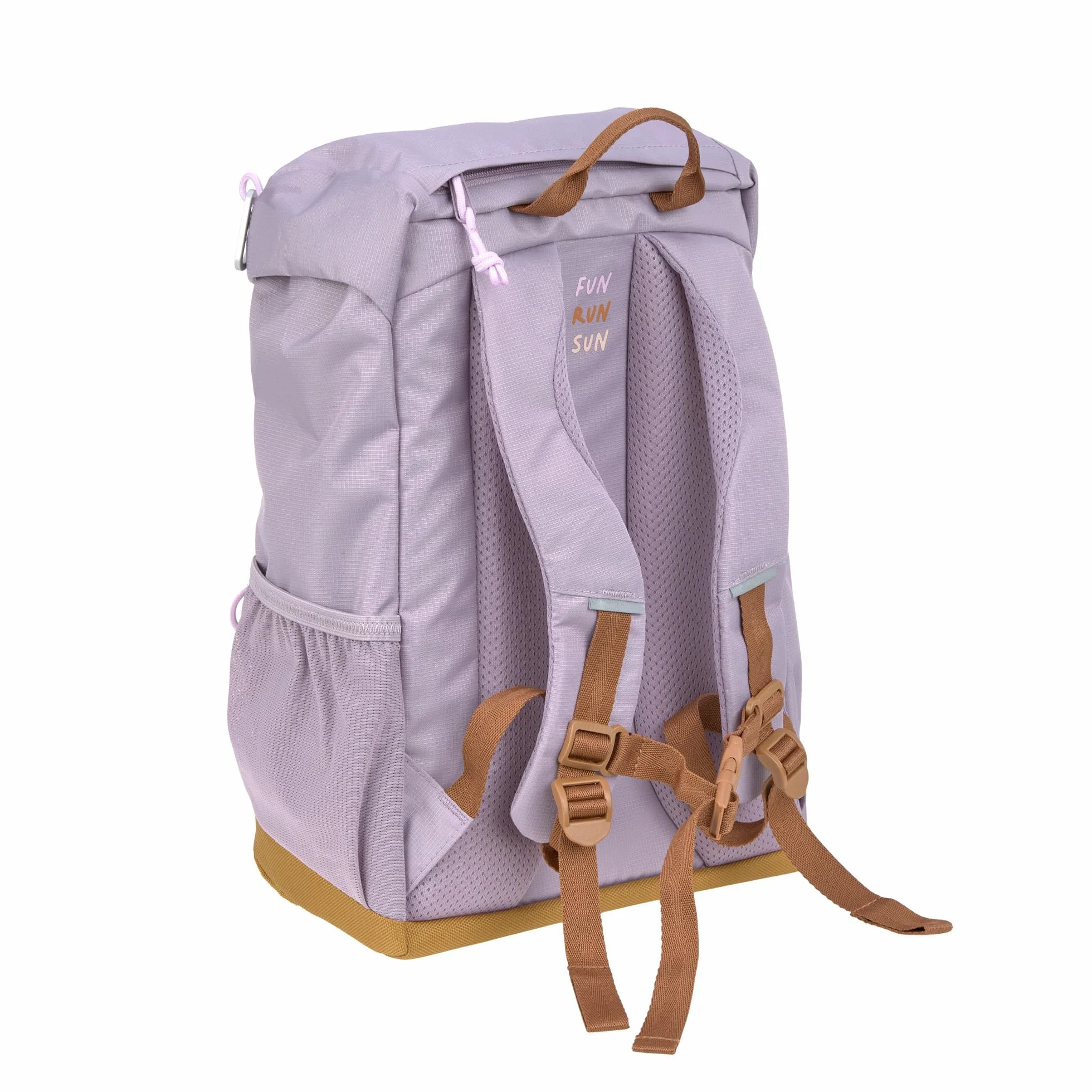 LÄSSIG Dziecięcy plecak trekkingowy, plecak dziecięcy z pasem piersiowym, wyściełane paski na ramiona, wodoodporny, 14 litrów/duży plecak outdoorowy Lilac, liliowy, Nowoczesny