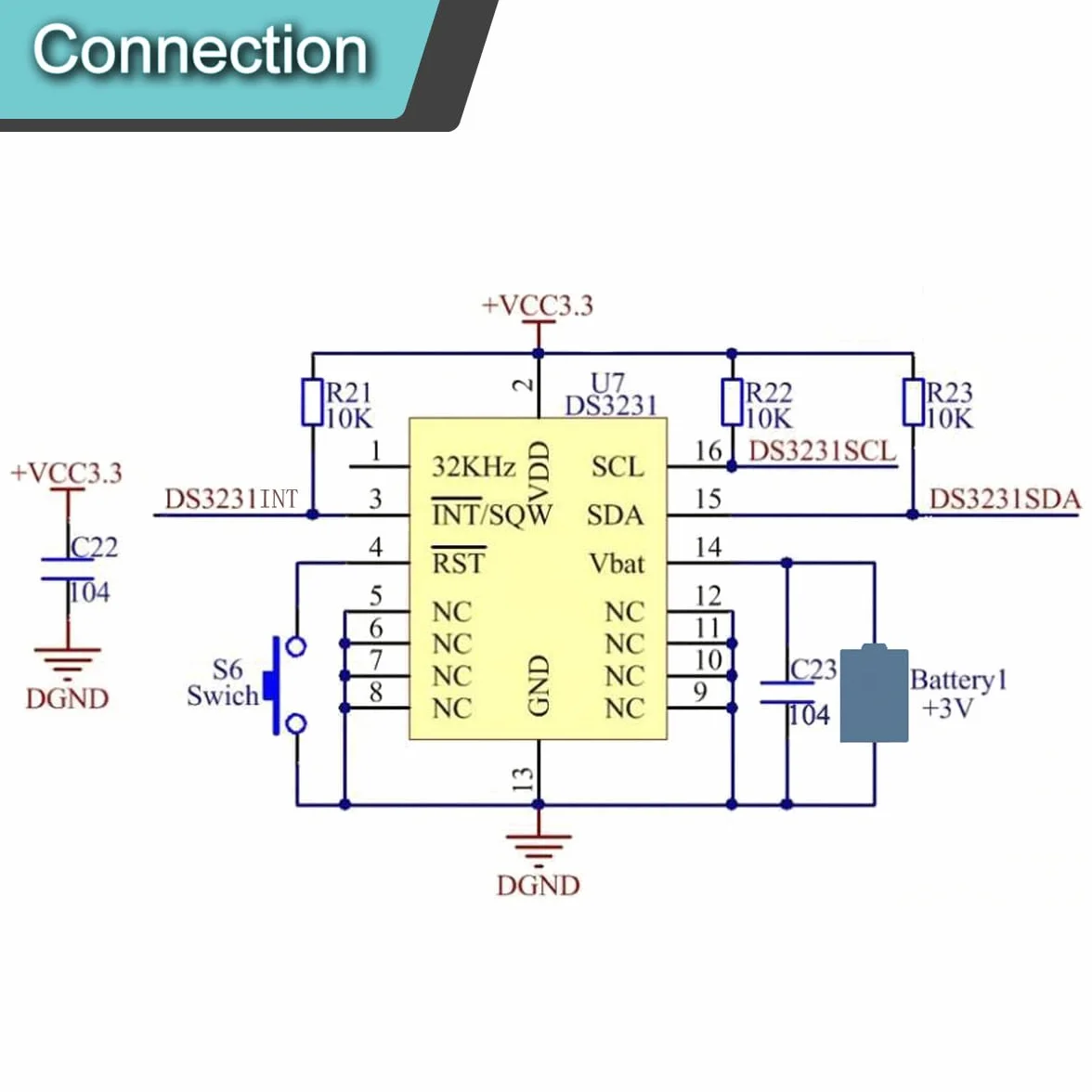 4 sztuki DS3231 zegar czasu rzeczywistego, moduł RTC, zegar z modułem pamięci baterii 3,3 V/5 V, dział do Raspberry Pi do tablicy Arduino, do majsterkowania, testów, z 20-biegunowym kablem