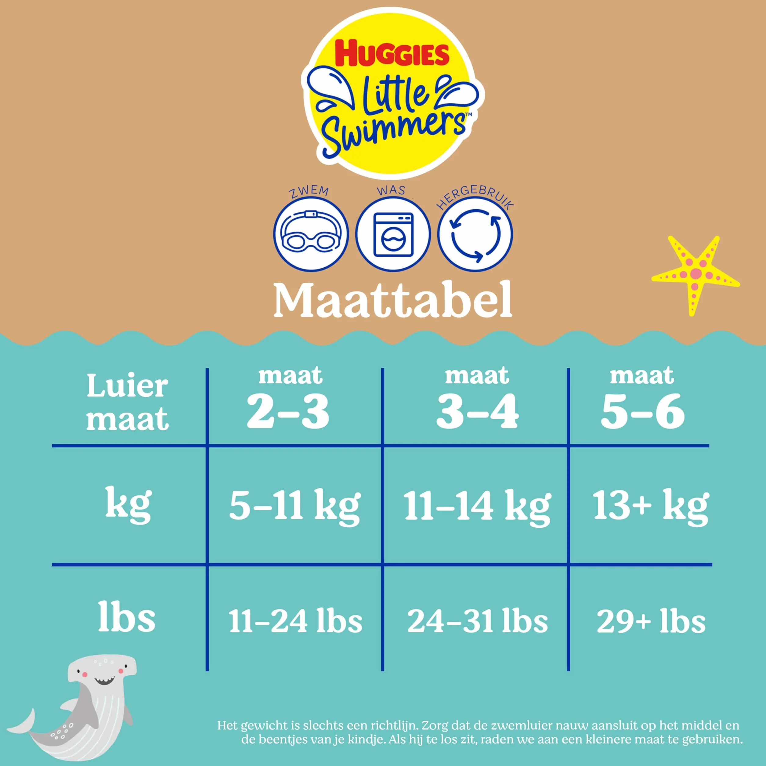 Huggies Little Swimmers, rozmiar 3-4 (7-15 kg), 1 pieluszka wielokrotnego użytku z tropikalnym wzorem
