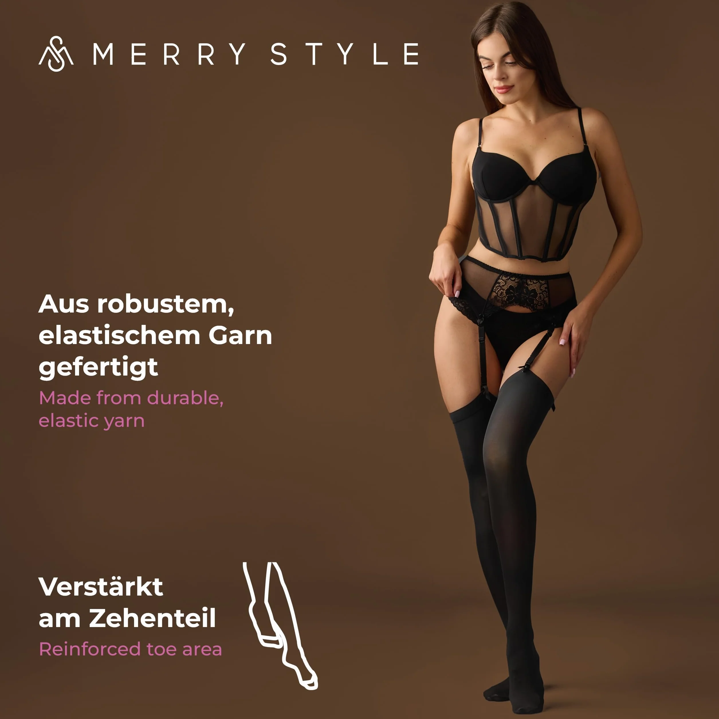 Merry Style Damskie pończochy z mikrofibry MS 799 40 DEN