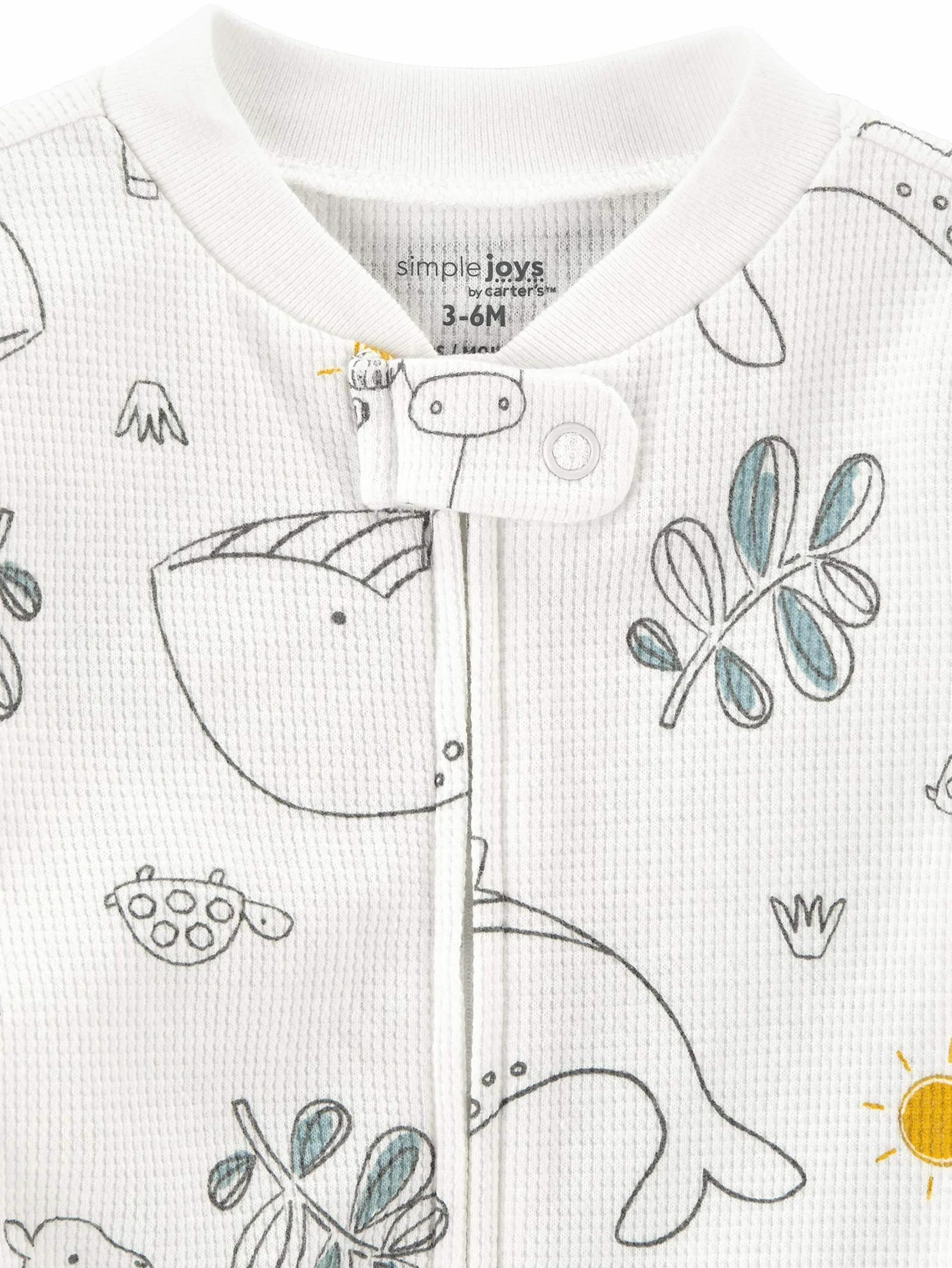 Simple Joys by Carter's Kapcie dla niemowlęcia/dziecka Uniseks - niemowlęta Baby 2-pack 2-way Zip Thermal Footed Sleep And Play