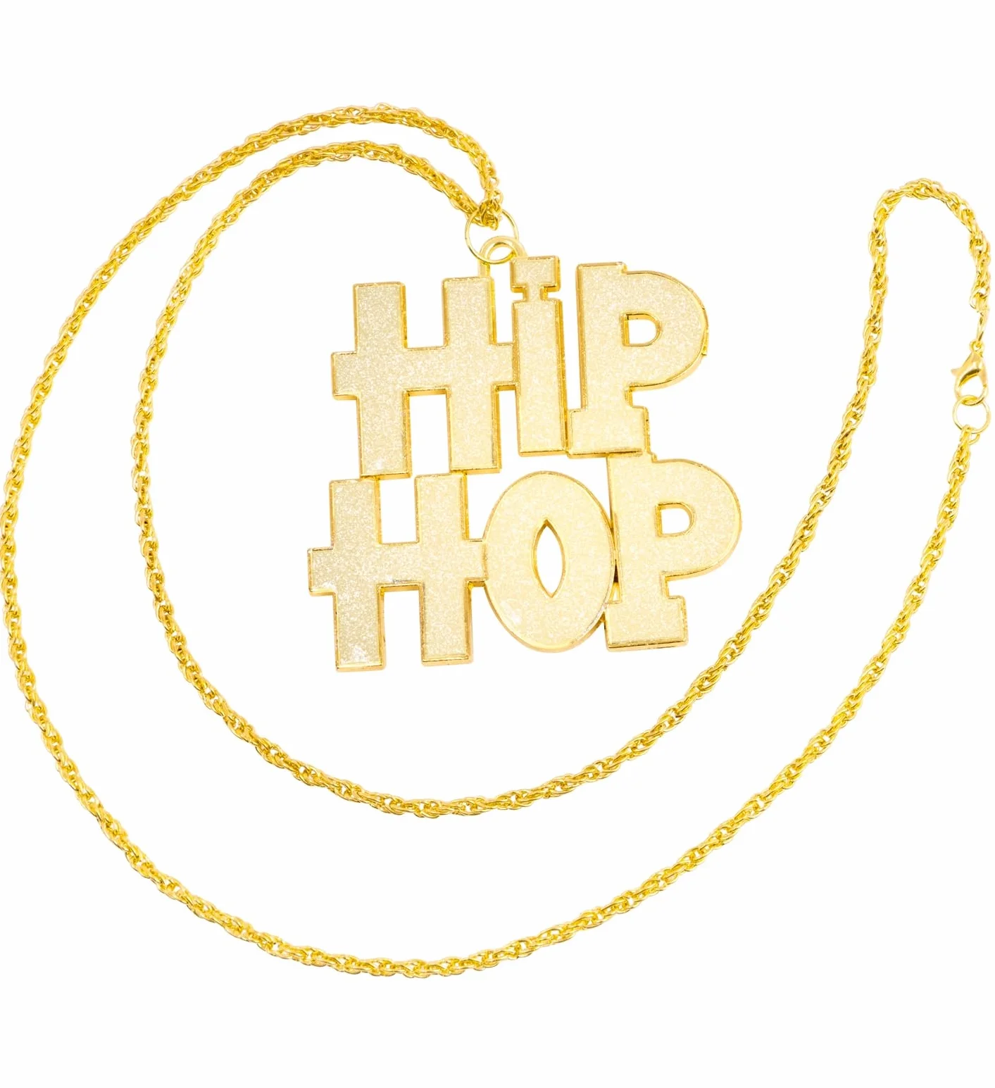 Widmann 75714 - Hip Hop naszyjnik, złoty, akcesoria kostiumowe, akcesoria, karnawał, impreza tematyczna