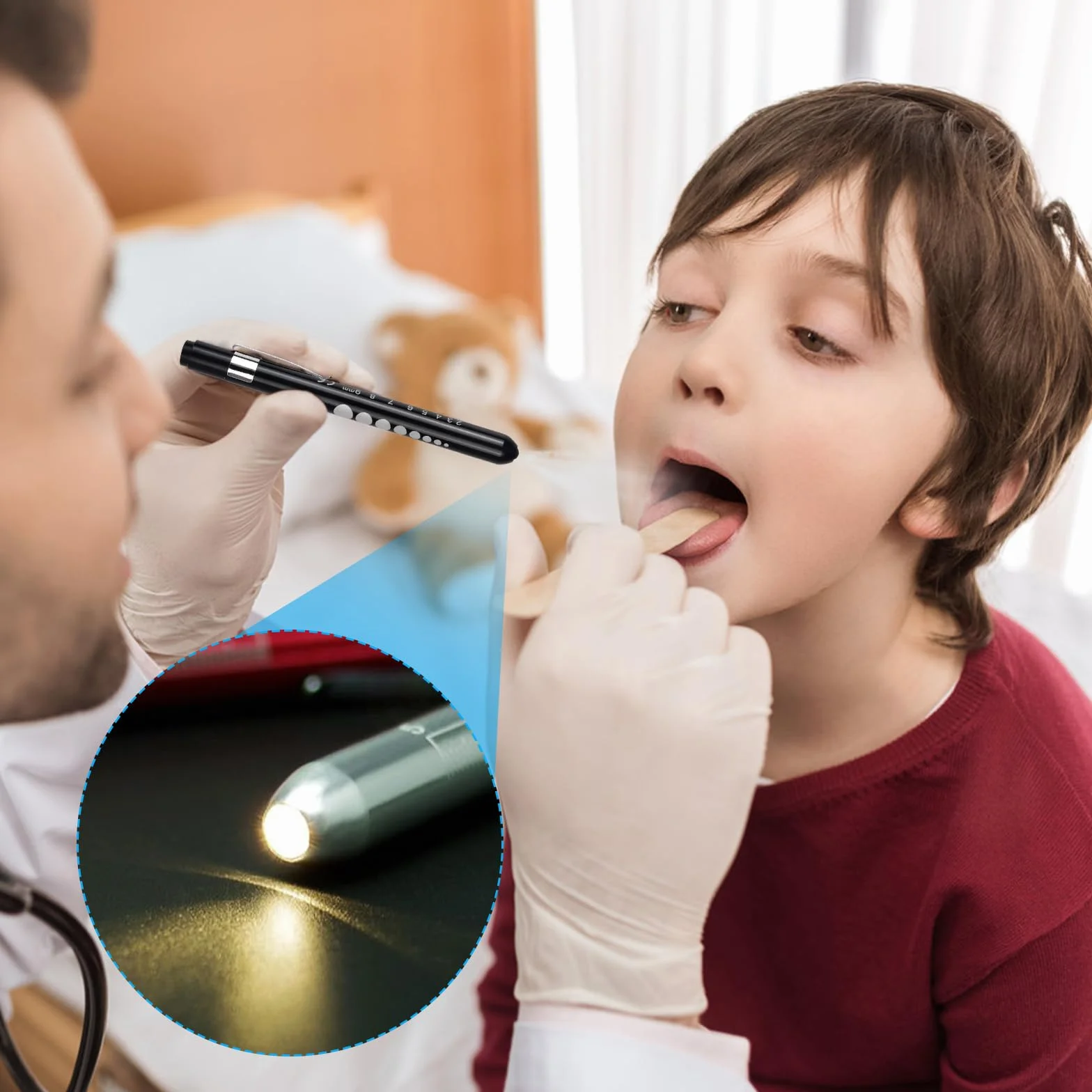 Jinlaili 2 sztuki medycznego pióra wielokrotnego użytku, latarka diagnostyczna dla uczniów medycznych, latarnia pielęgniarki z kieszonkowym klipsem, dla pielęgniarek, lekarzy (srebrno-czarna)