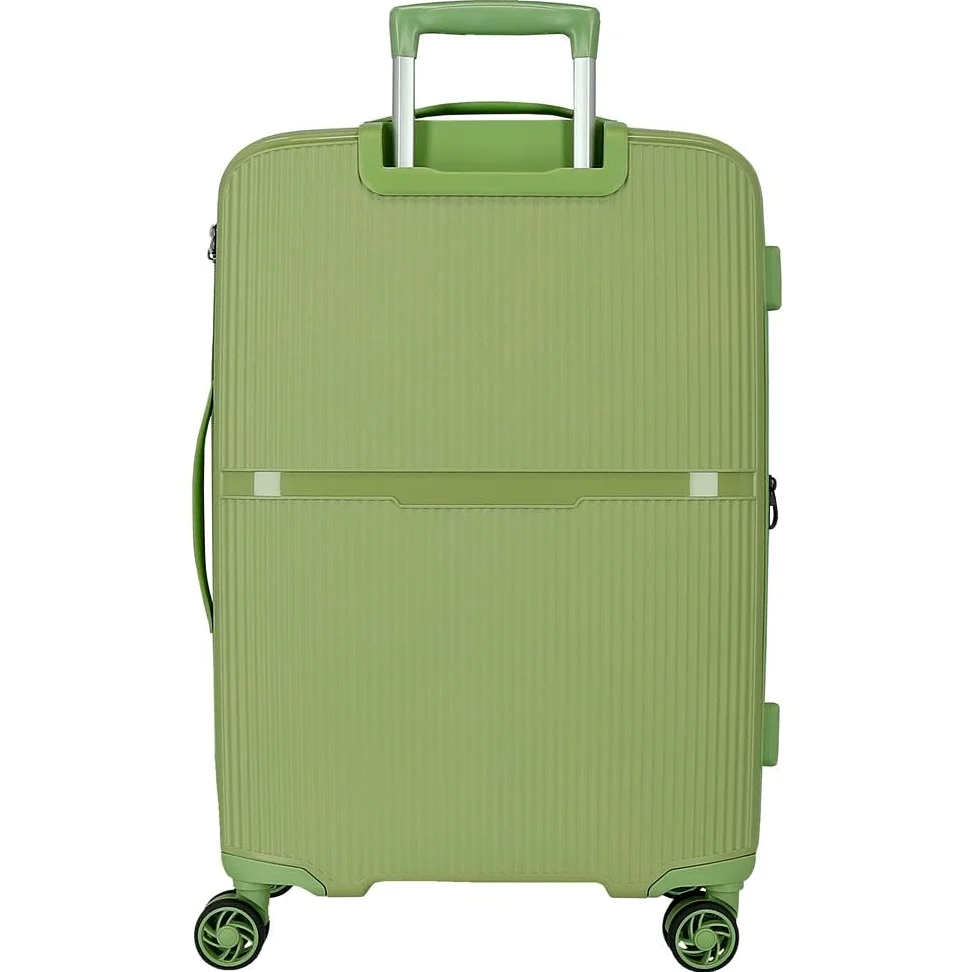 Movom Noon Zestaw walizek zielony 56/66 cm Twardy 2,8 kg Zamek TSA Polipropylen 2,8 kg 110,5 l Bagaż podręczny, Zielony, Talla única, Zestaw walizek