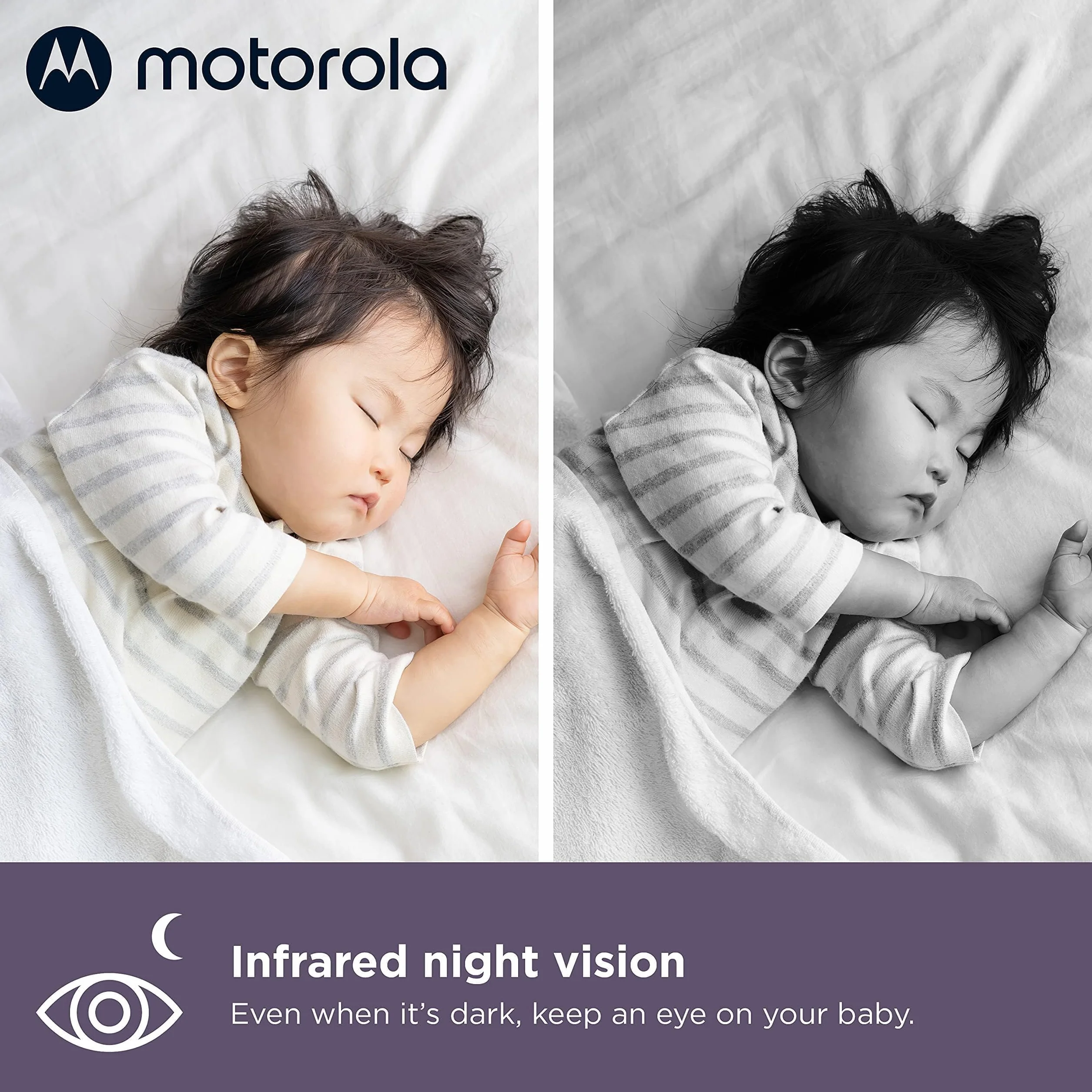 Motorola Nursery Elektroniczna niania VM64 – 4,3" WiFi Video Monitor dla niemowląt z kamerą – aplikacja na smartfon, uchwyt magnetyczny, duży zasięg, 2-drożne audio, zoom cyfrowy, temperatura