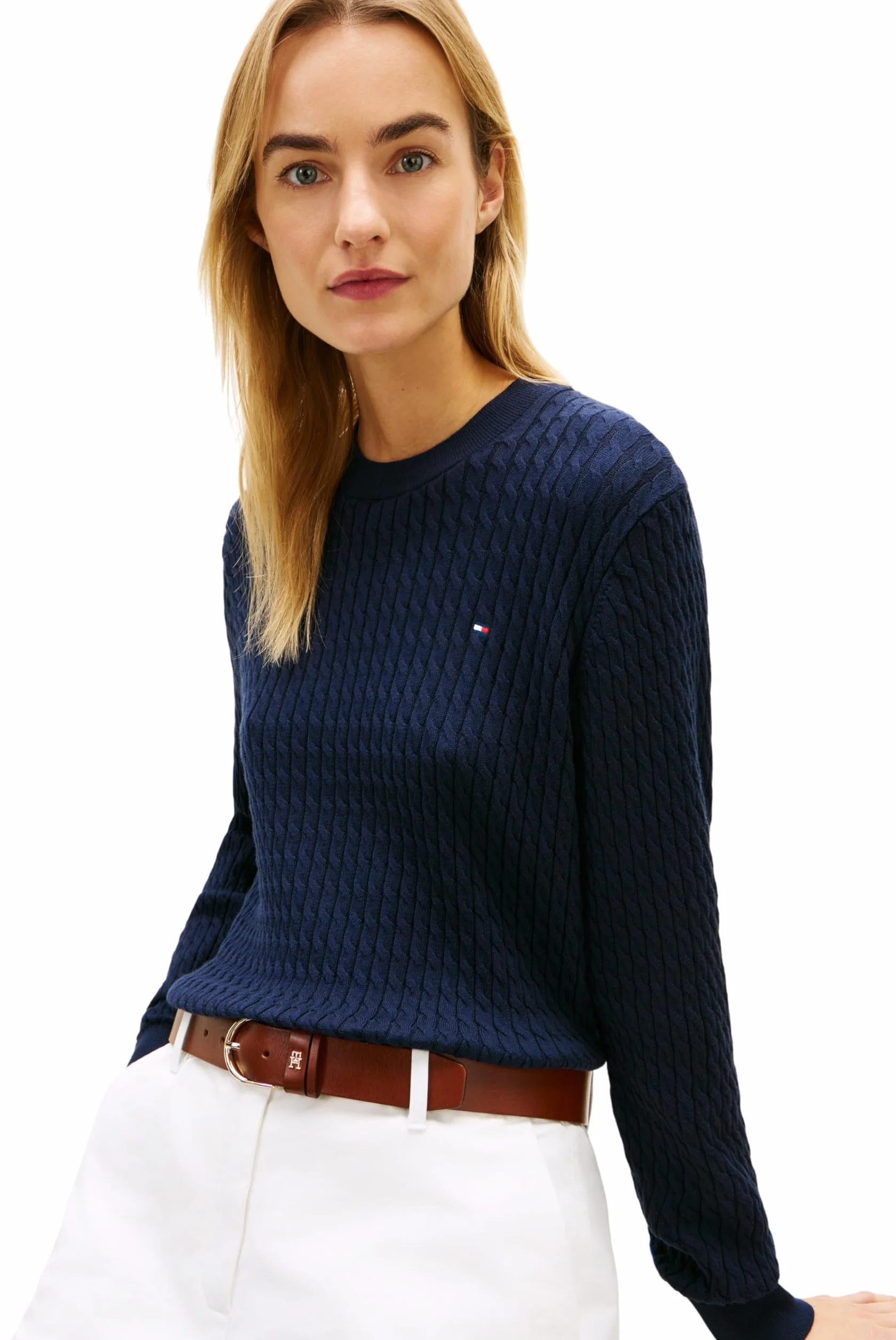 Tommy Hilfiger Sweter damski Niebieski Dark Night Navy XXS