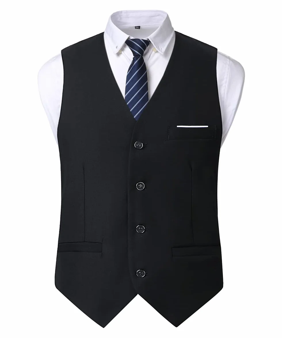 Męska kamizelka slim fit, formalna, na wesele, imprezę, na co dzień, jednolity kolor, bez rękawów, garnitur, kamizelki, kamizelka