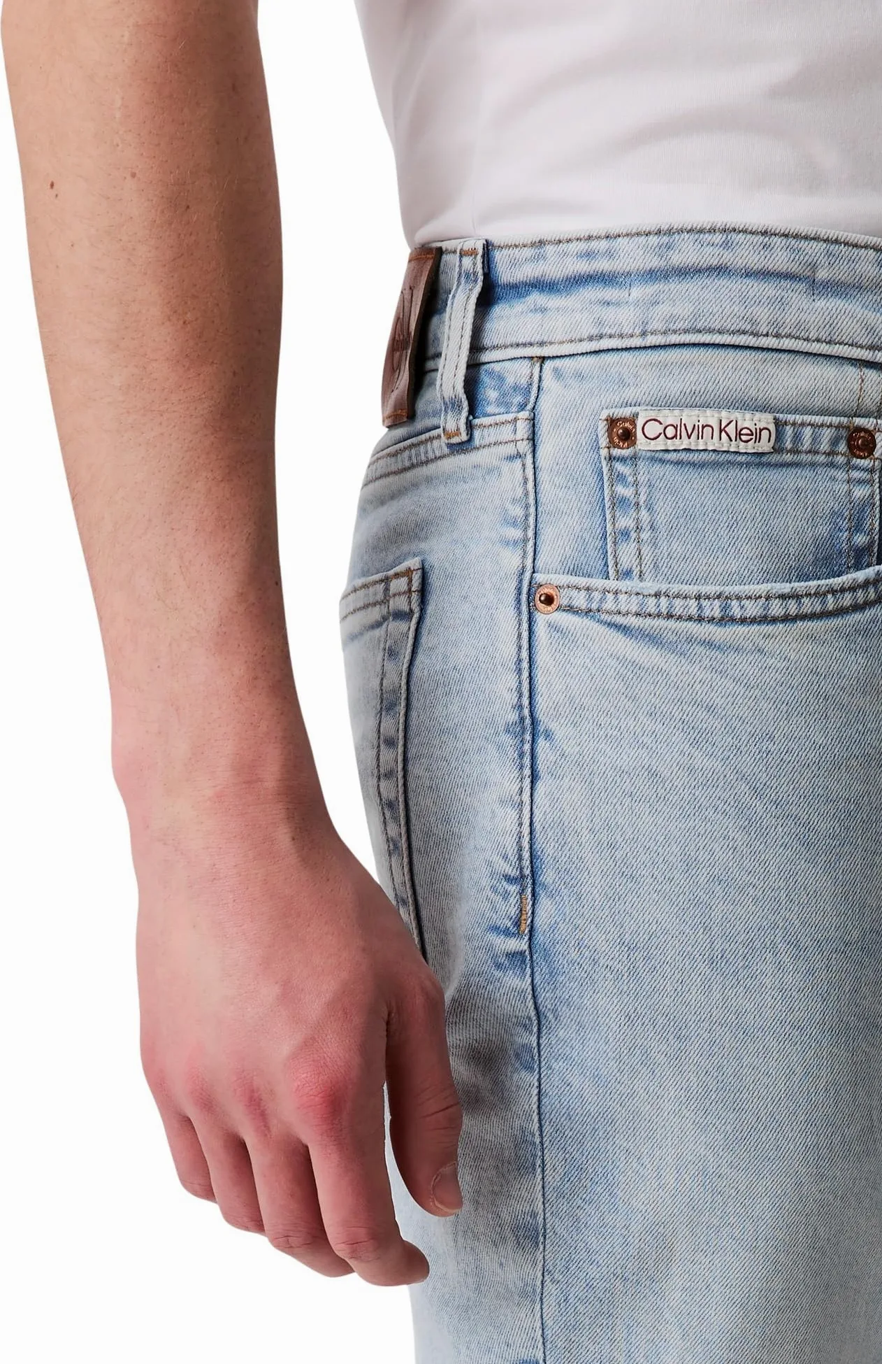 Calvin Klein Slim Marbled Beacon Jean Regen Dżins Mężczyźni