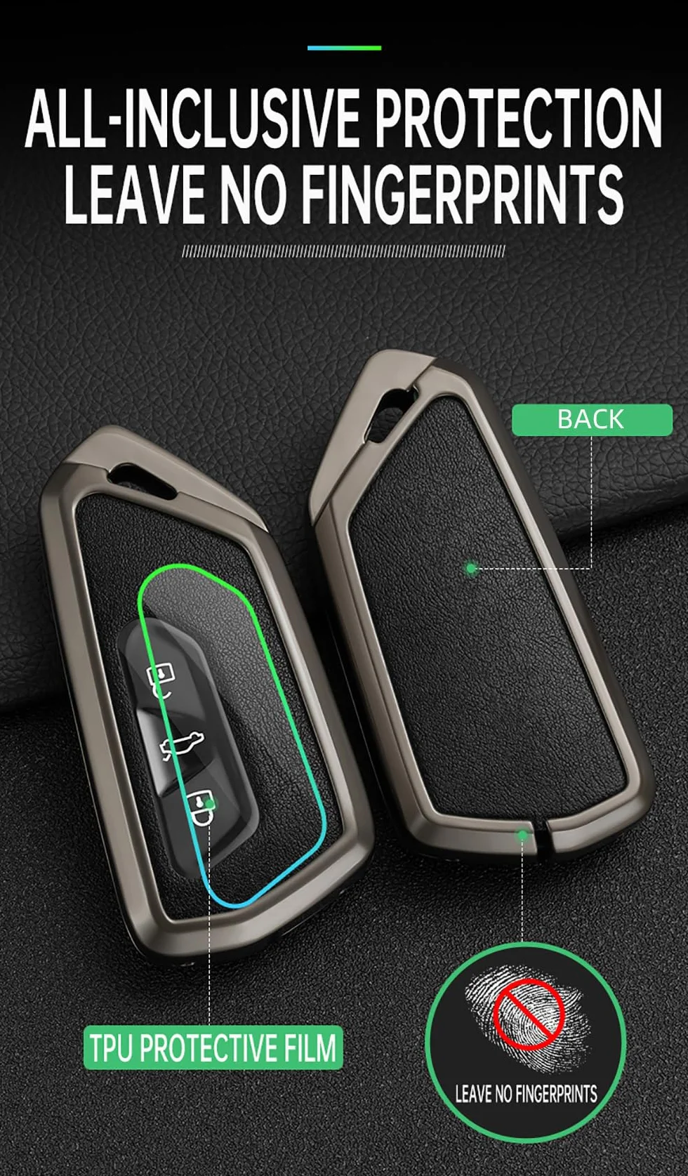 ontto Metalowe etui na klucze samochodowe z breloczkiem do Skoda Octavia A8 MK8 Seat Leon Cupra Formentor VW Golf 8 ID.6