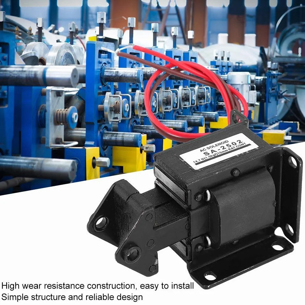 Elektromagnes, AC magnes trakcyjny elektromagnes do automatyzacji przemysłowej 220 V AC 14,7 N 15 mm skok