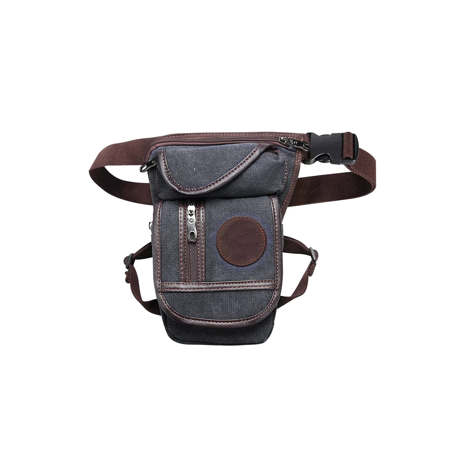 Saszetka biodrowa, saszetka biodrowa, saszetka na nogę, vintage, saszetka na udo, saszetka wojskowa na motocykl, torba kurierska, płótno/nylon, na ramię (kawa)