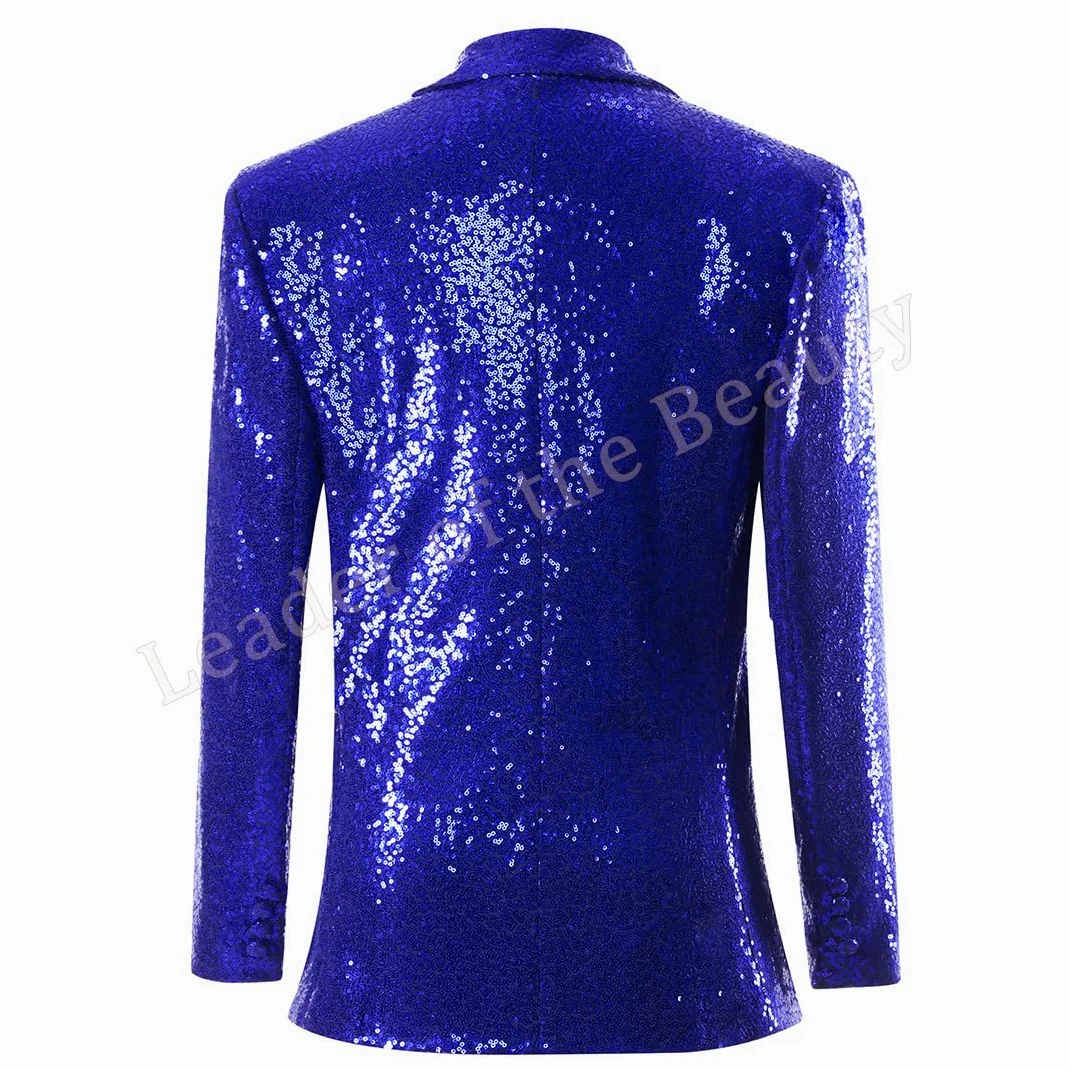 Kobiety Czarne Cekiny Garnitury Zestaw Cekiny Marynarka Błyszczący Brokat Wedding Party Wear Garnitury Spodnie Zestaw