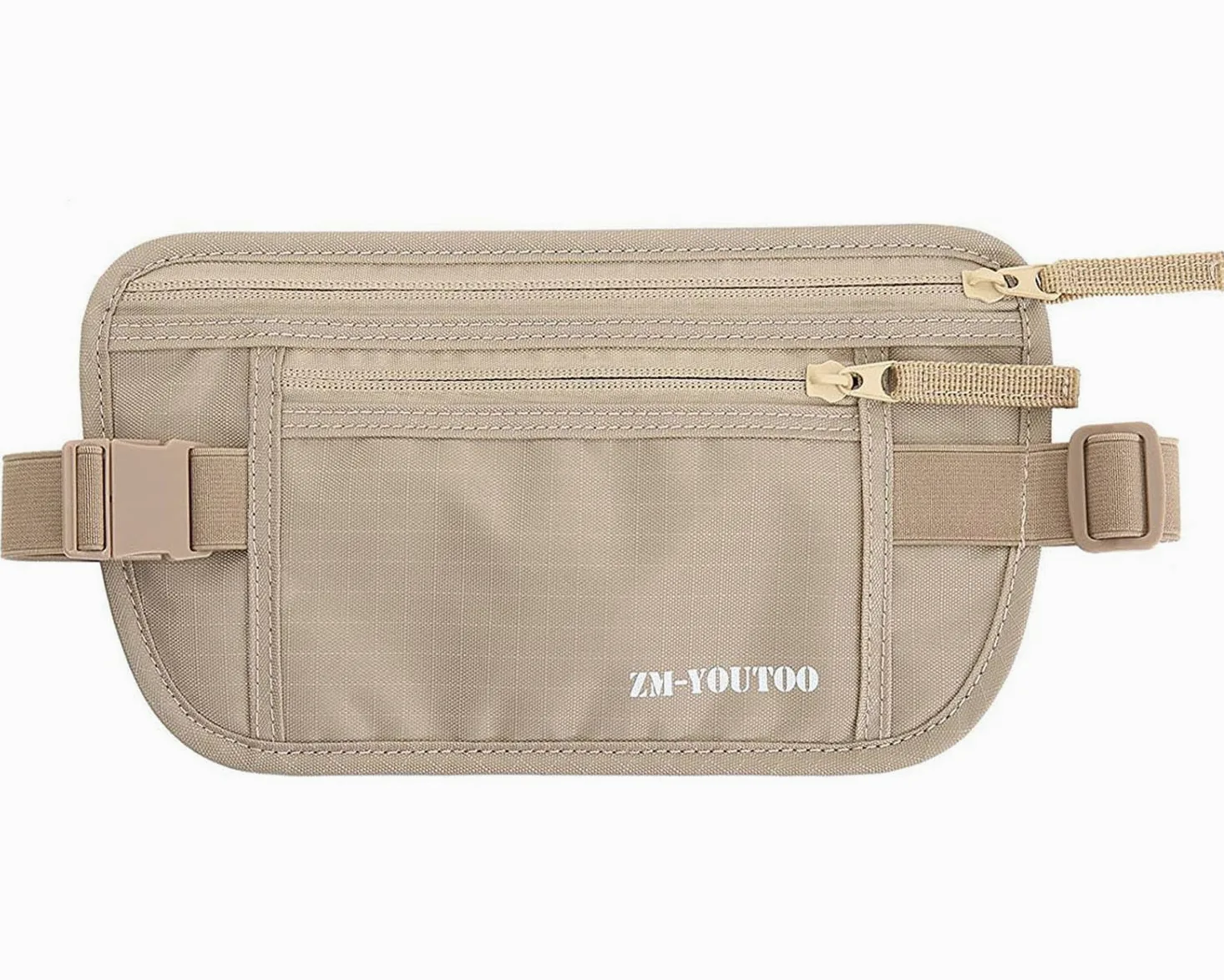 Pas na pieniądze do podróży – ukryta torba podróżna chroni Twoje środki i pieniądze dzięki etui na paszport blokujący RFID, portfel na talię (khaki), Khaki, One Size, Podróżny