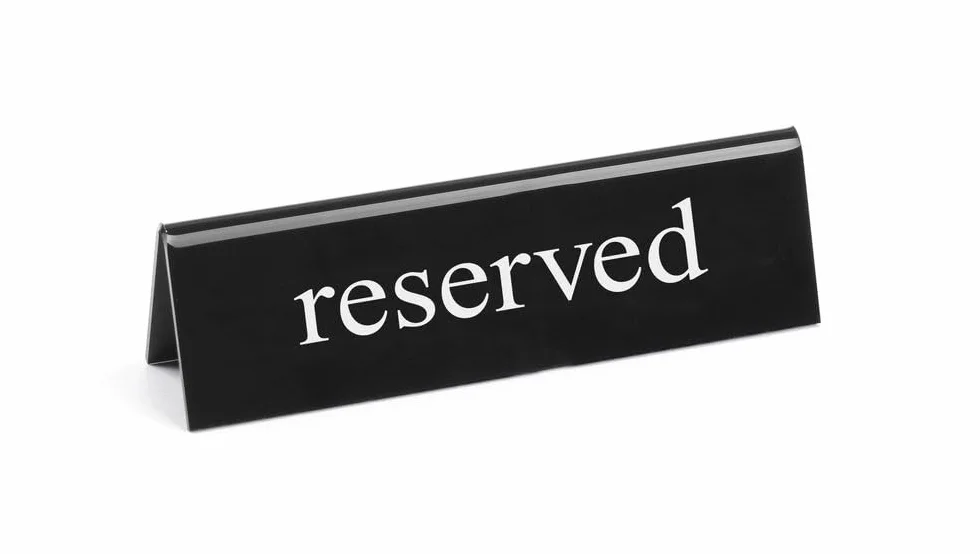 HENDI Tabliczka informacyjna, stojąca - Reserved, dwustronna, 130x35x(H)40
