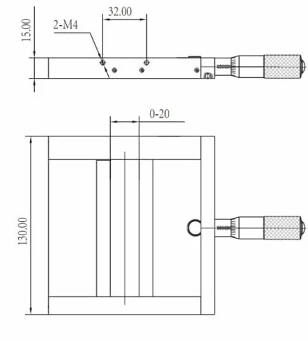 Mikrometr jednokierunkowy regulowany szczelina optyczna, pojedyncza regulowana szczelina 20 mm