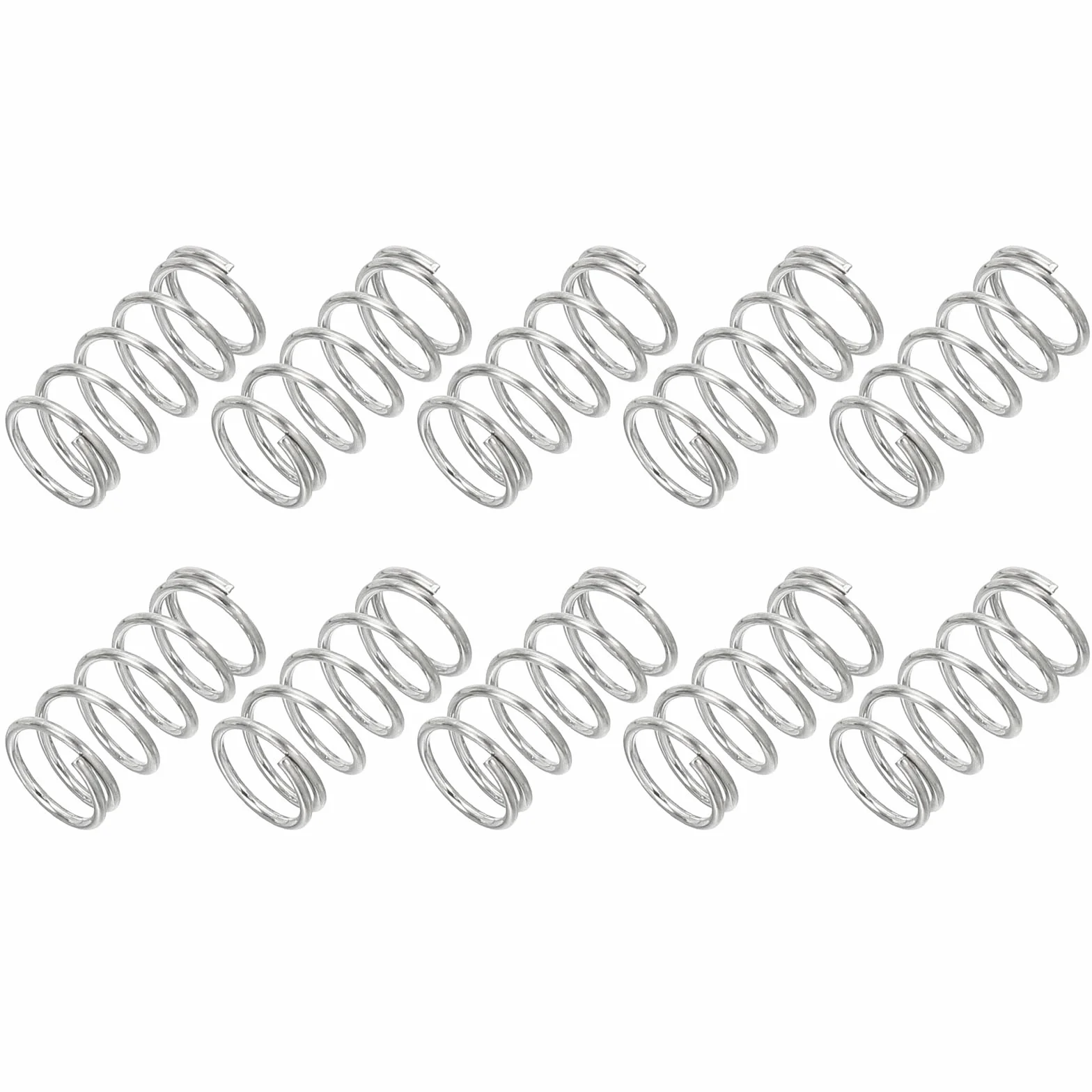 PATIKIL Sprężyna kompresyjna, średnica drutu 0,8 mm x 8 mm średnica zewnętrzna x 15 mm dł., 10 szt. mechaniczne przedłużenie ze stali nierdzewnej 304, małe sprężyny, zestaw asortymentowy do napraw