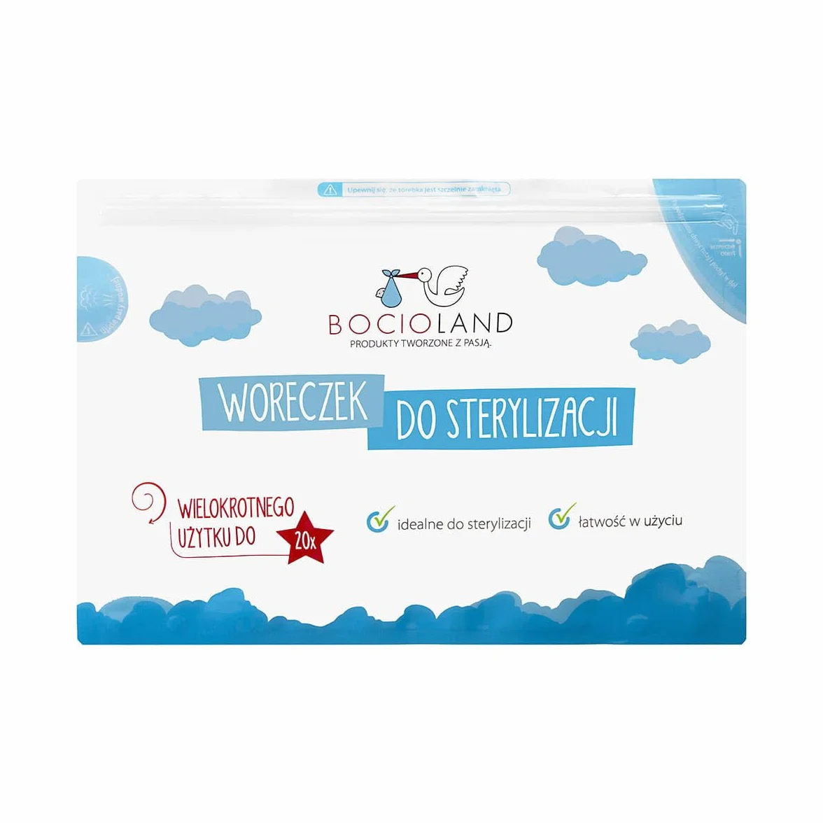 Woreczki do Sterylizacji BUTELEK SMOCZKÓW 5 szt. Bocioland