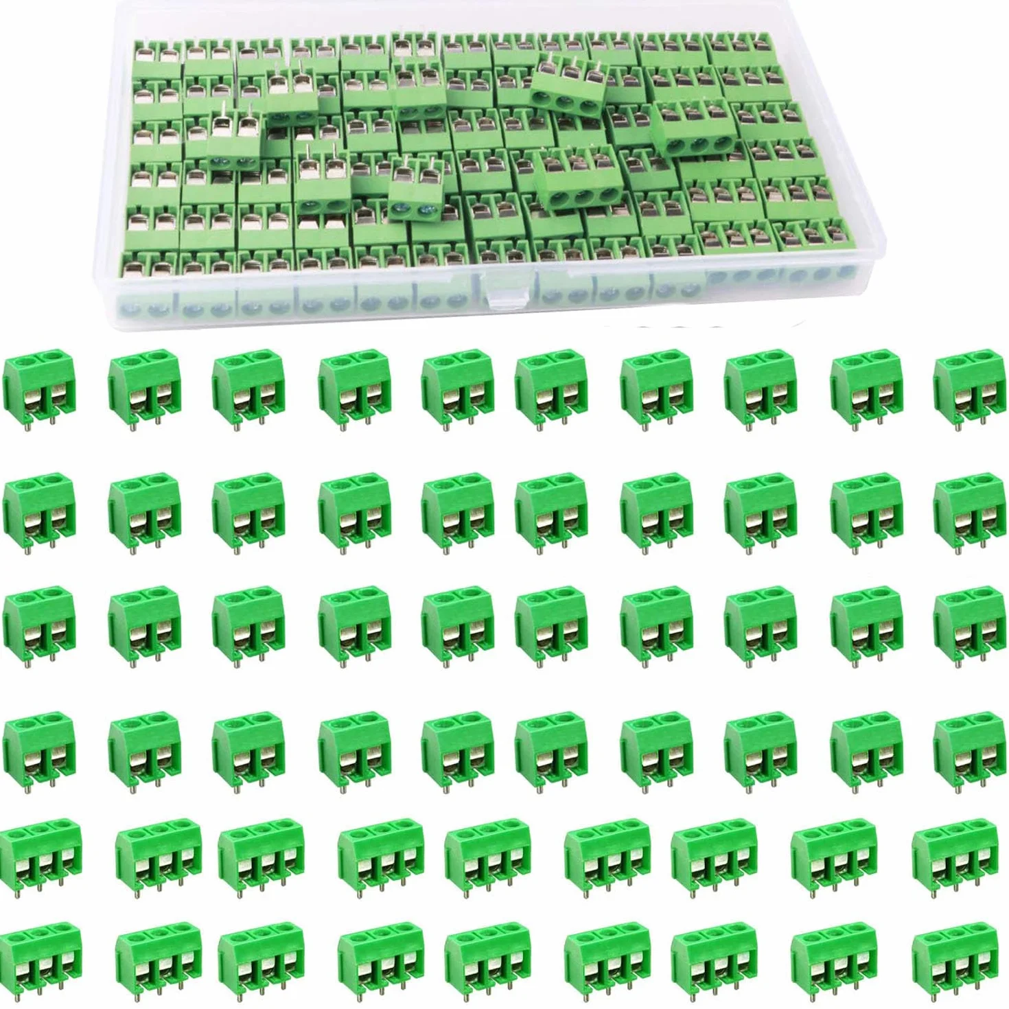 RUNCCI-YUN 80 Stücke 5mm 2 Pin / 3 Pin PCB Mount Screw Terminal Block Schraubklemme Steckverbinder Blau (2 Pin-60, 3 Pin-40)