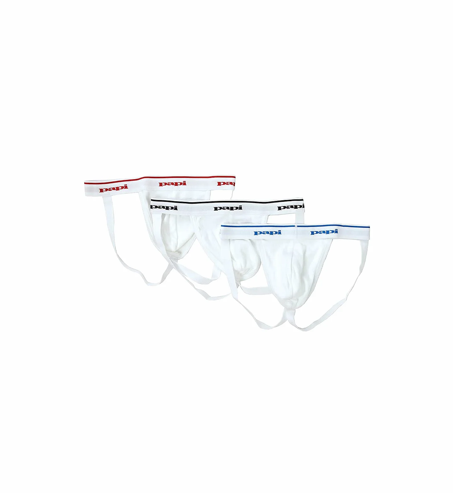 Papi Men's Premium Cheeky Butt-Flaunting Cotton Jock Strap Pack of 3 Underwear