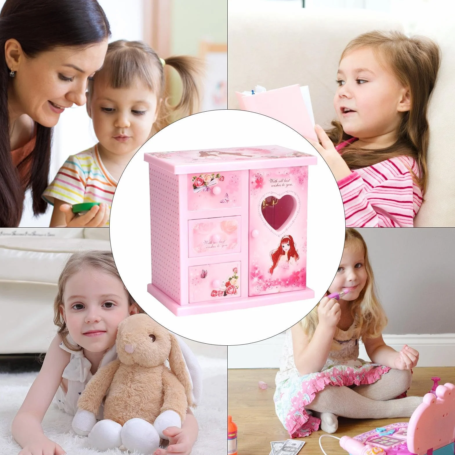 Little Girls szkatułka na biżuterię muzyczna | tańczący balet pozytywka dla dziewcząt pudełko do przechowywania biżuterii obraca się pozytywka do organizowania biżuterii dla małych dziewczynek