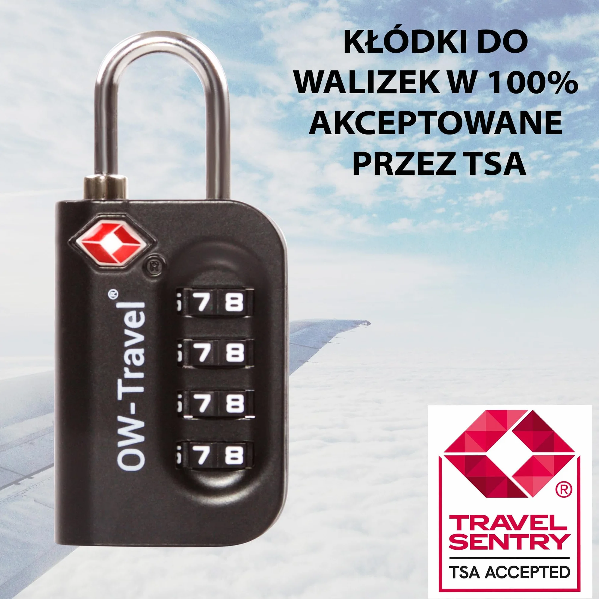 OW-Travel TSA Kłódki z szyfrem (Zestaw 4 Czarnych) 4 Cyfrowe Kłódki Walizkowe. Kłódka na szyfr na Plecak, Walizkę, Bagaż, Kłódki Szyfrowe Bagażowe, Szafek na Siłownię