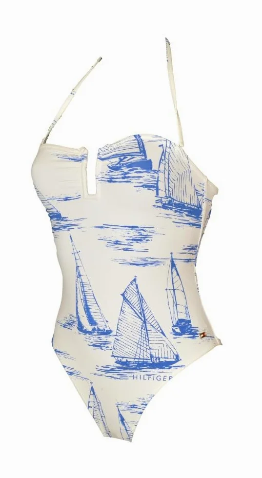 Tommy Hilfiger Damski strój kąpielowy jednoczęściowy strój kąpielowy na plażę lub basen z odpinanym paskiem na szyję XW0XW02982