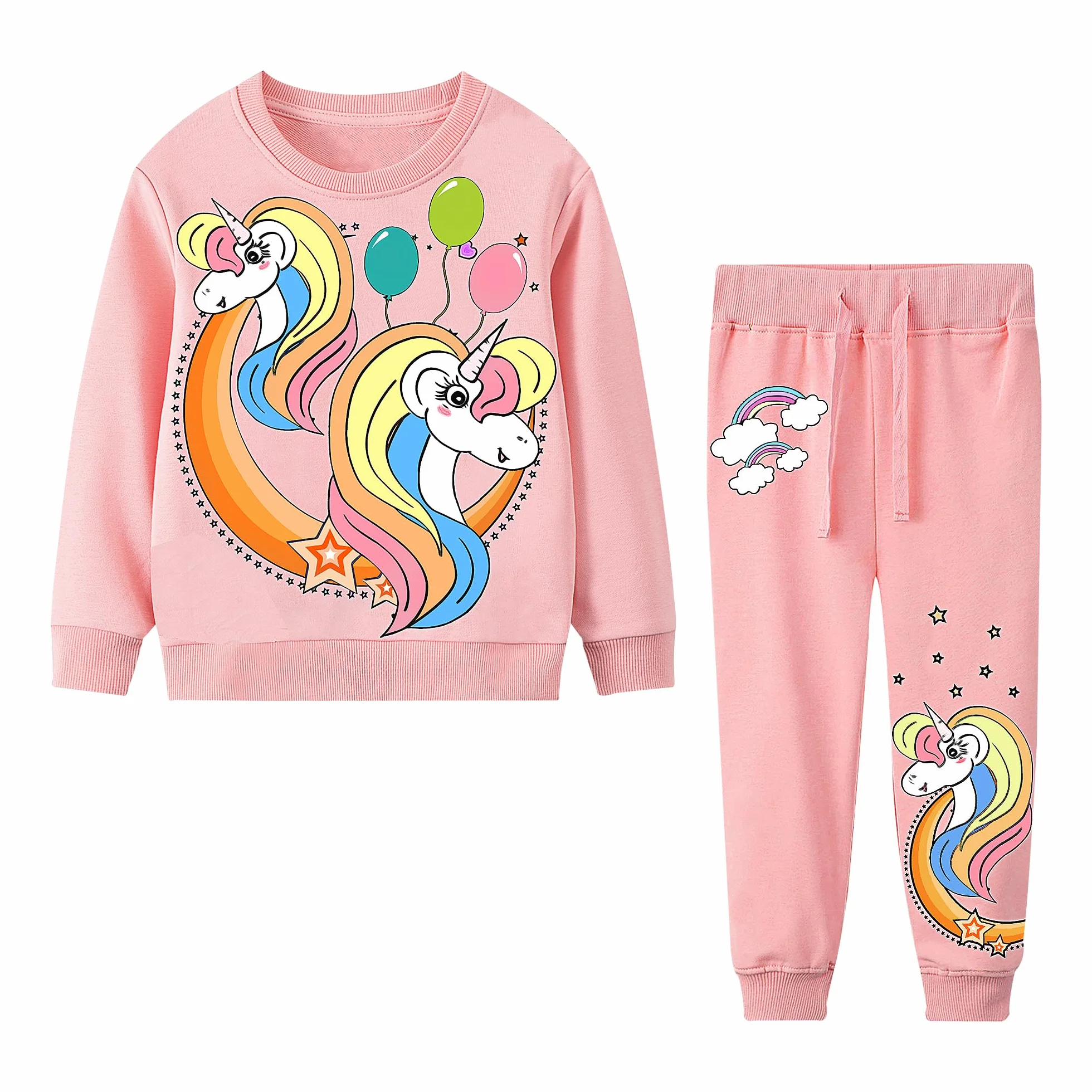JinBei Chłopięce dziewczęta dresy dziecięce sweter zestaw odzież sportowa pulower bluza top i spodnie stroje zestawy odzieży z długim rękawem Boże Narodzenie szkoła jogging bawełniany kombinezon unisex wiek 2, 3, 4, 5, 6, 7