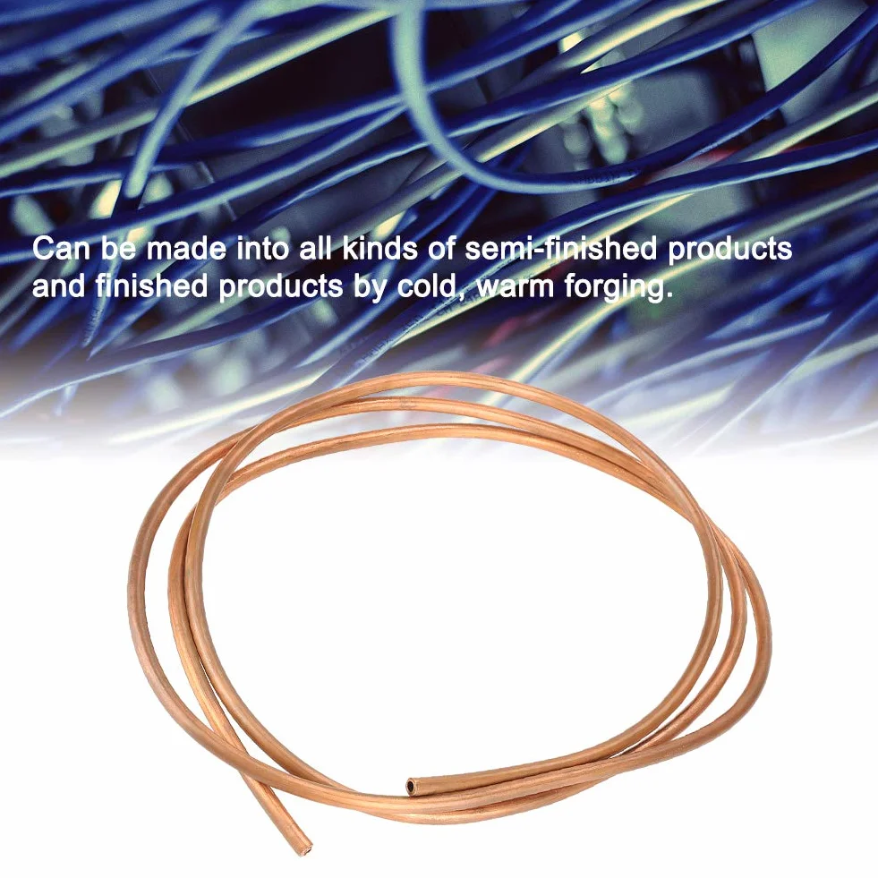 Rura miedziana 2M, OD 6mm x ID 4mm, miękka rura miedziana do generatorów, szyn zbiorczych, kabli, rozdzielnic, transformatorów i innych urządzeń elektrycznych, miedź T2