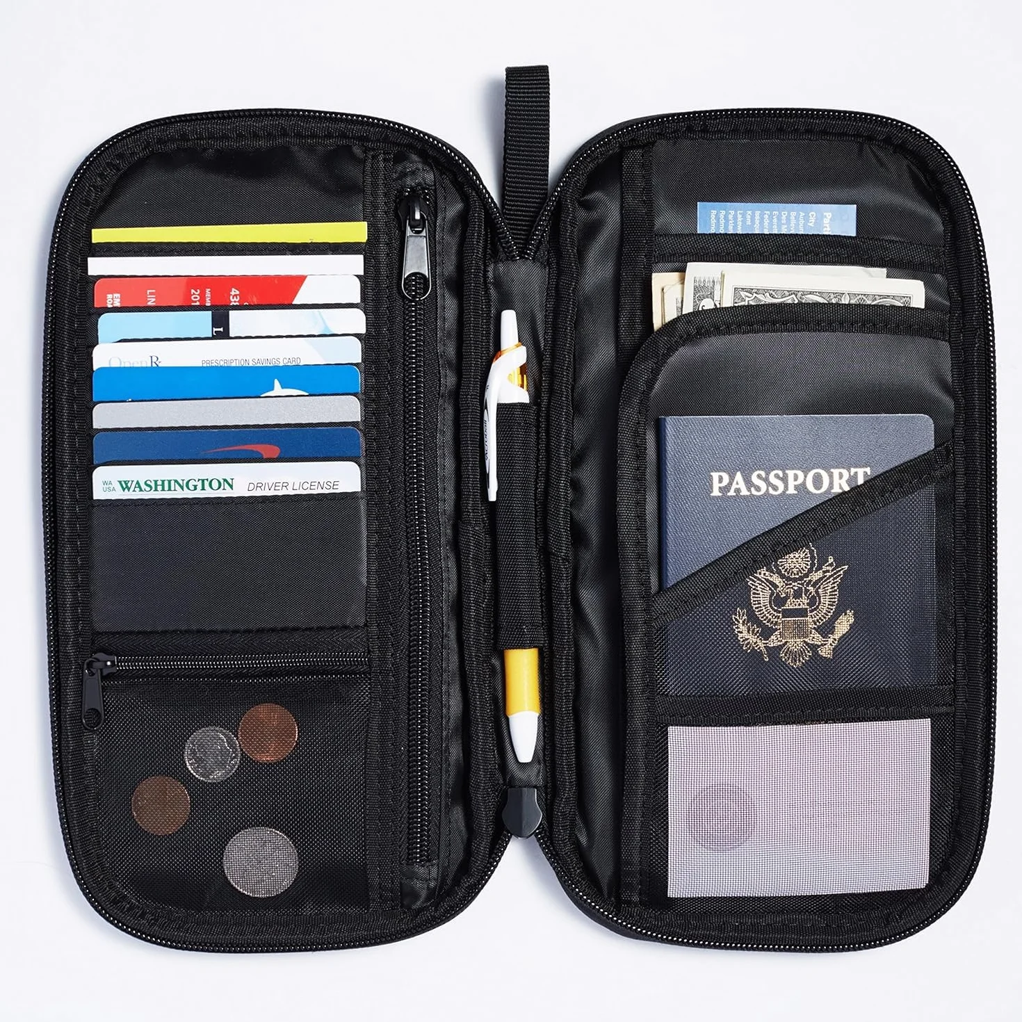 Amazon Basics Etui Podróżne z Blokowaniem RFID, Czarne